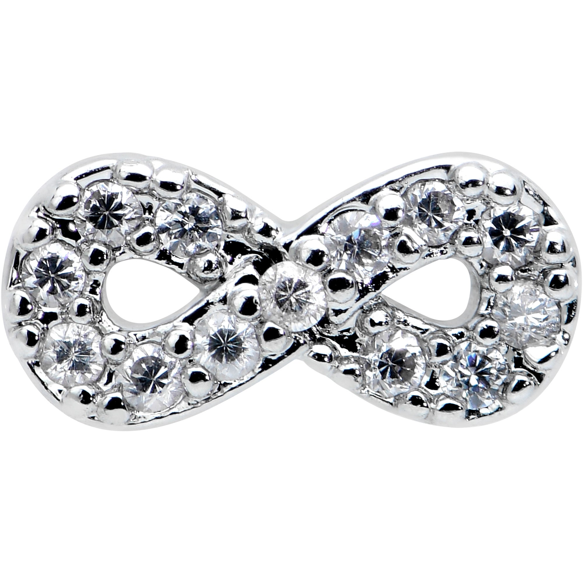 16G 5/16 Clear CZ Gem Internal Thread Infinity Sign Labret Tragus