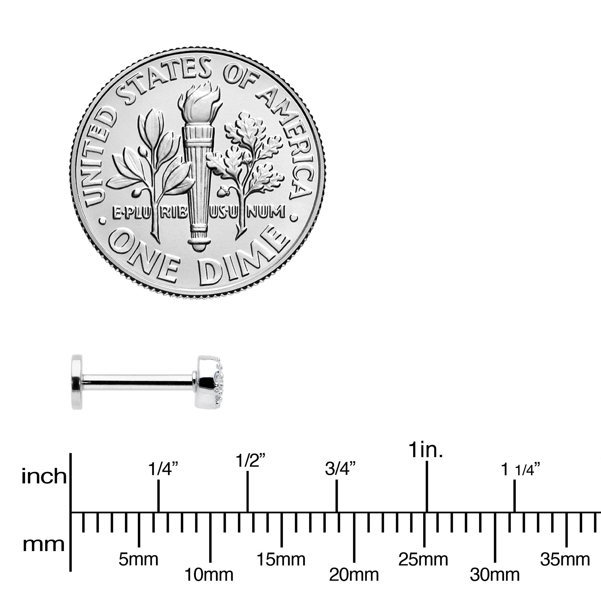 16G 5/16 Clear CZ Gem Internal Thread Infinity Sign Labret Tragus