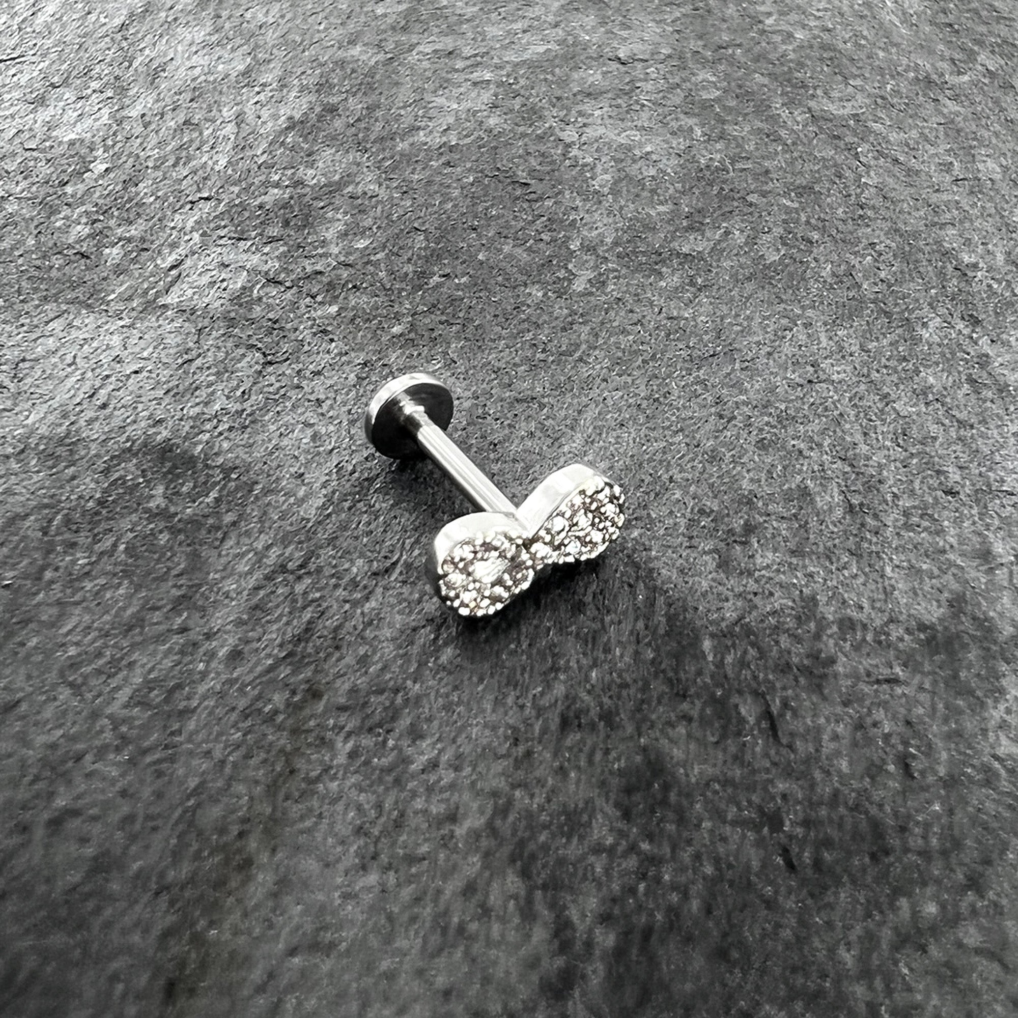 16G 5/16 Clear CZ Gem Internal Thread Infinity Sign Labret Tragus