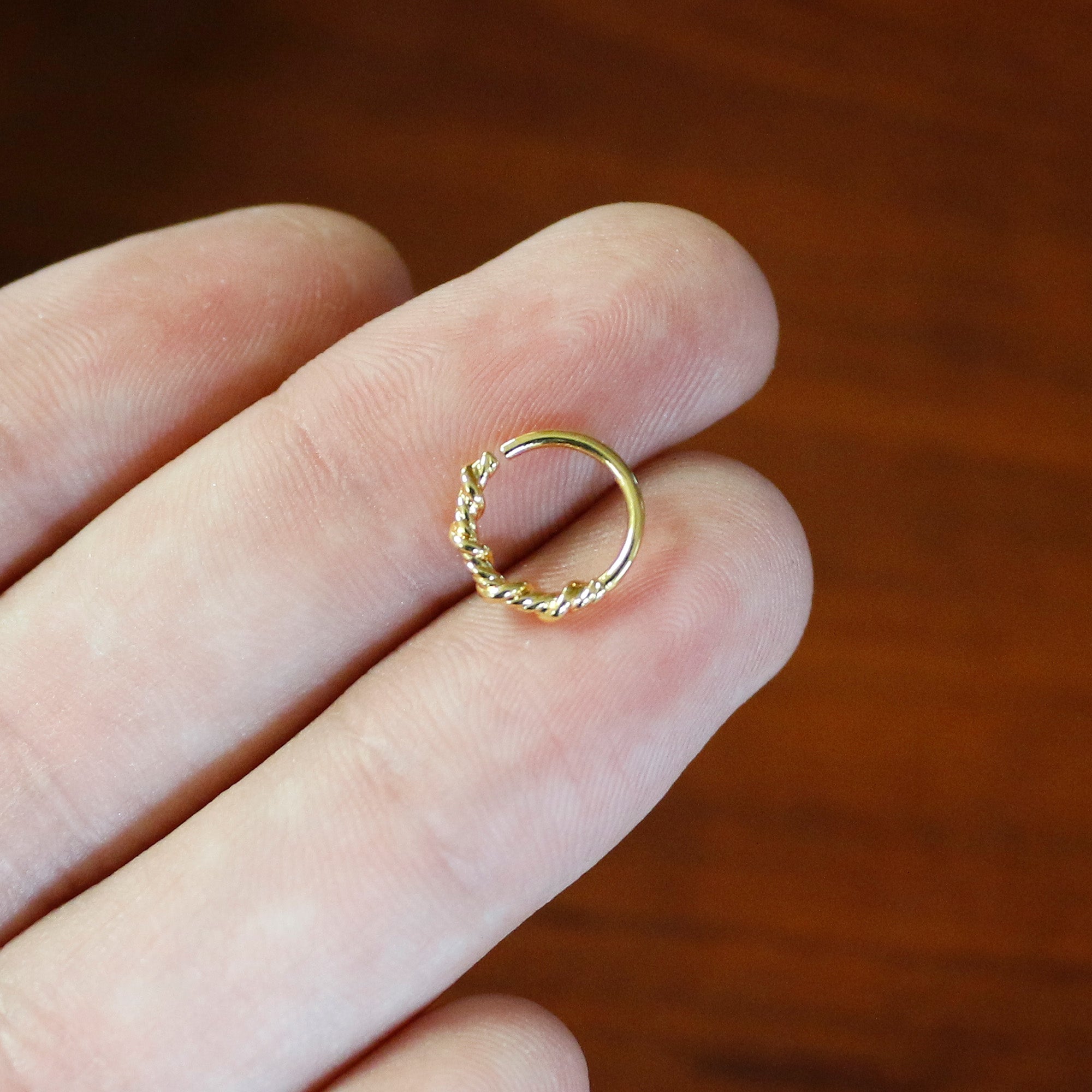 20G 5/16 Gold Tone Wicked Wire Seamless Nose Hoop