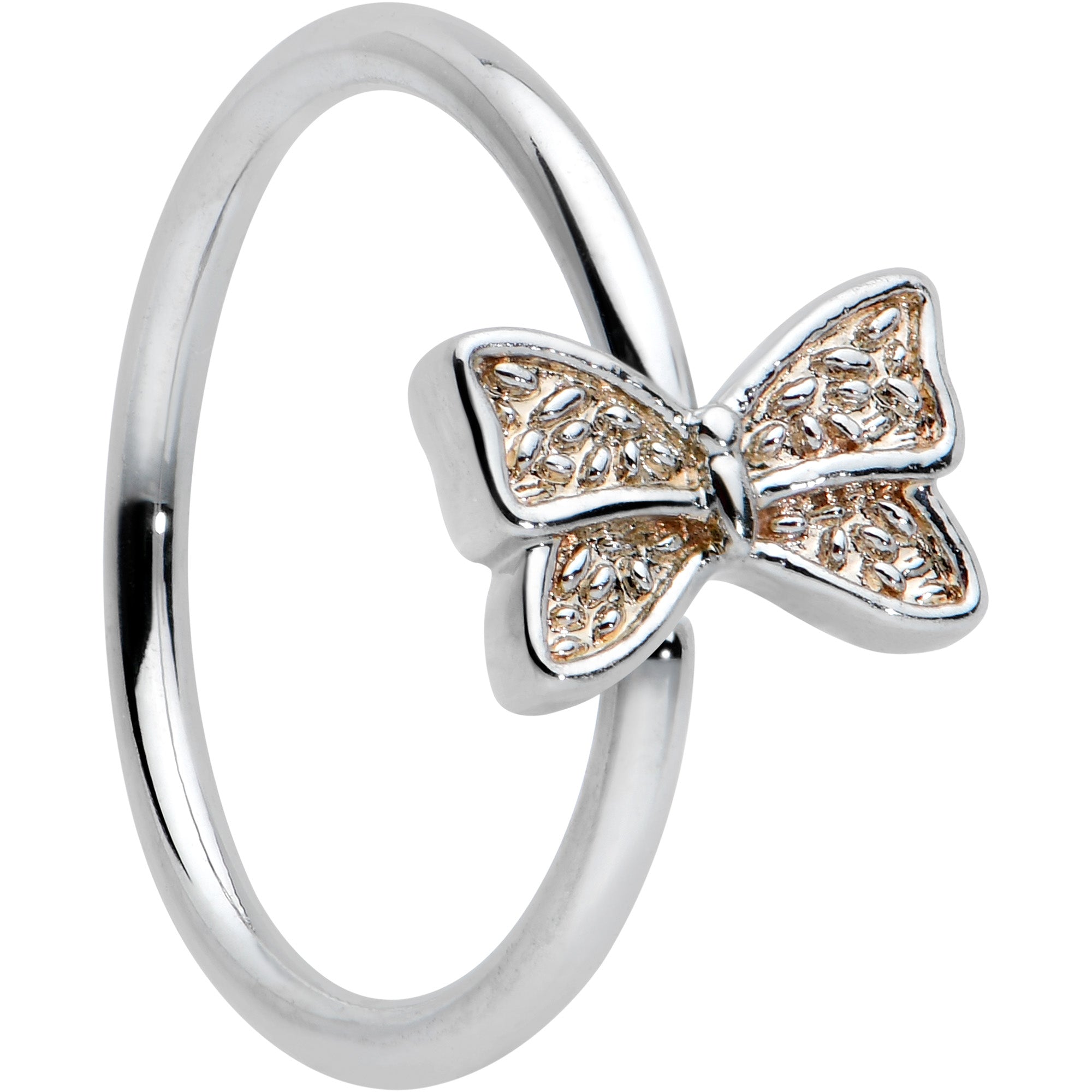 20G 5/16 Textured Little Bow Seamless Nose Hoop