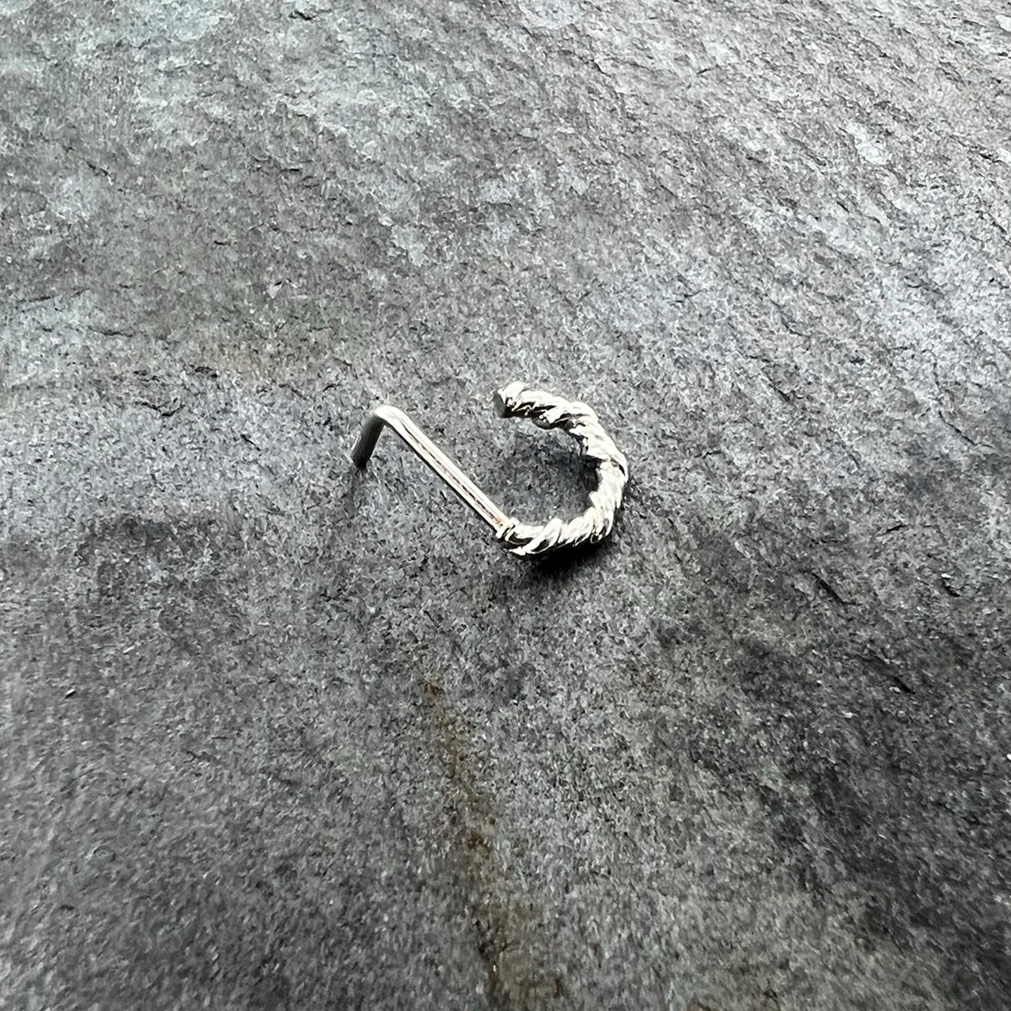 20G 1/4 Wicked Wire Faux Hoop L Shape Nose Ring