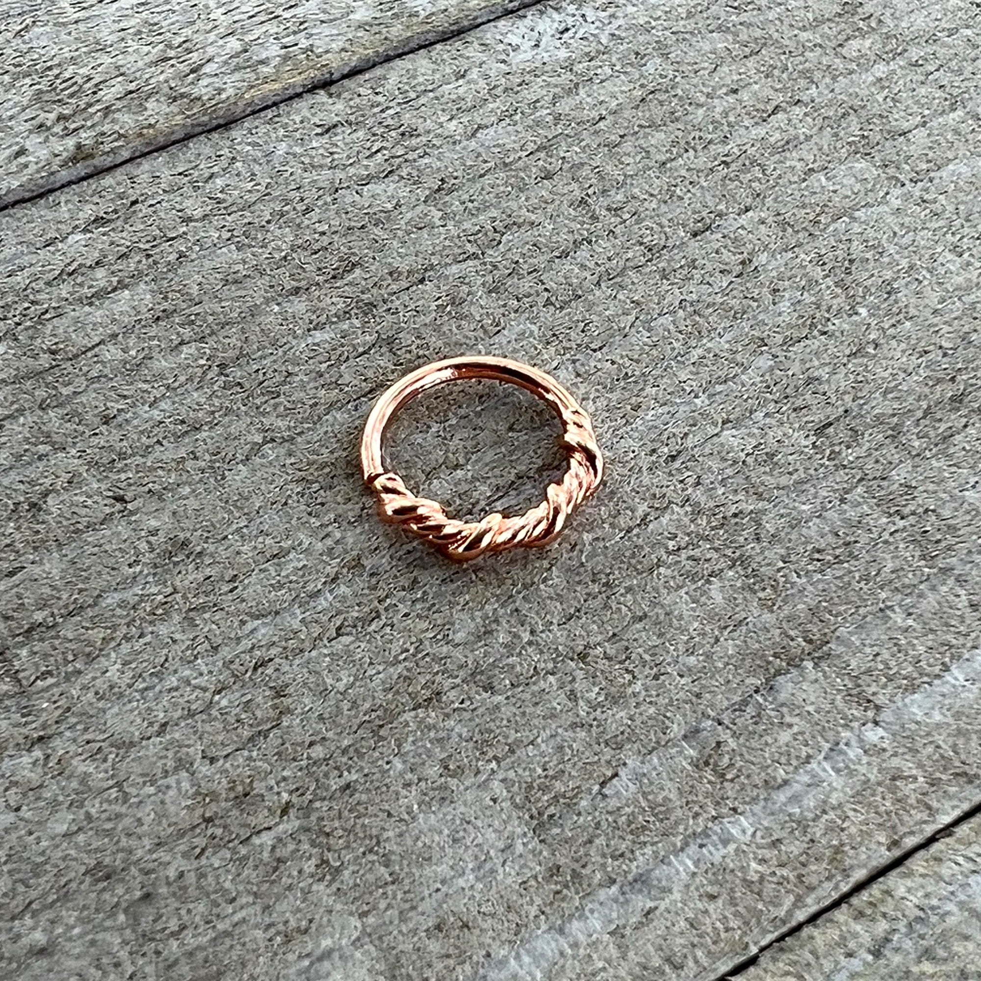20G 5/16 Rose Gold Tone Wicked Wire Seamless Nose Hoop