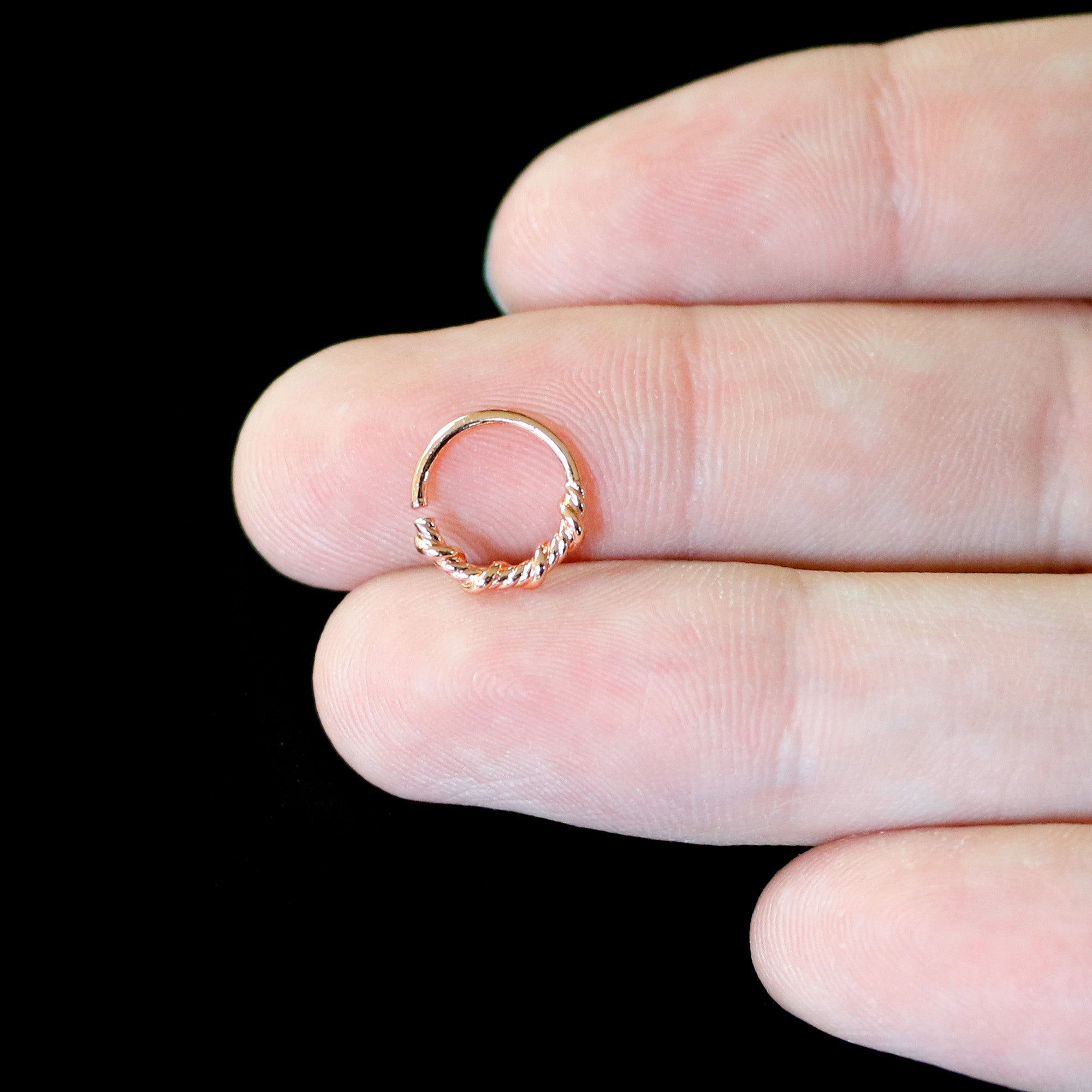 20G 5/16 Rose Gold Tone Wicked Wire Seamless Nose Hoop