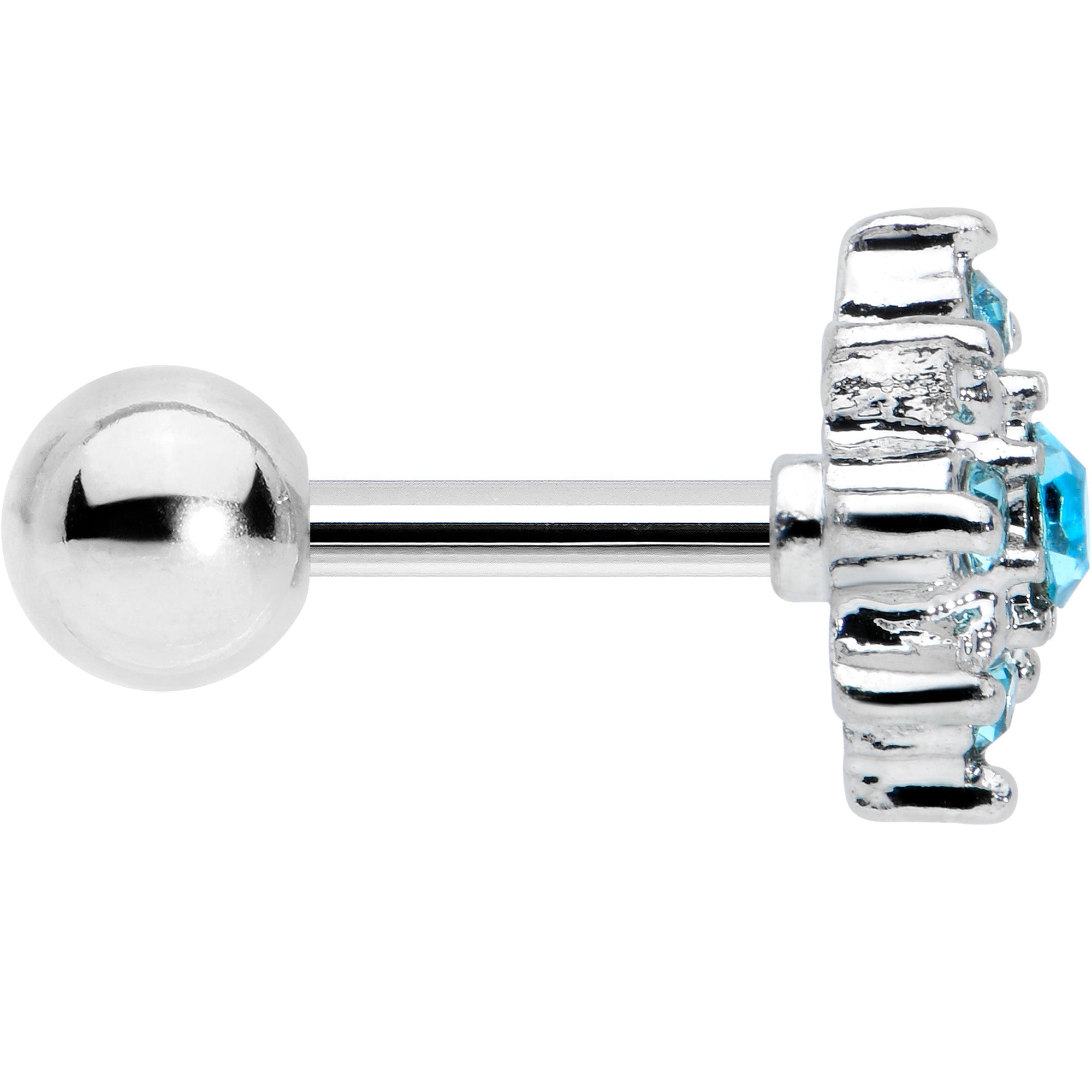 16G 1/4 Blue Gem Stylish Snowflake Cartilage Tragus Earring