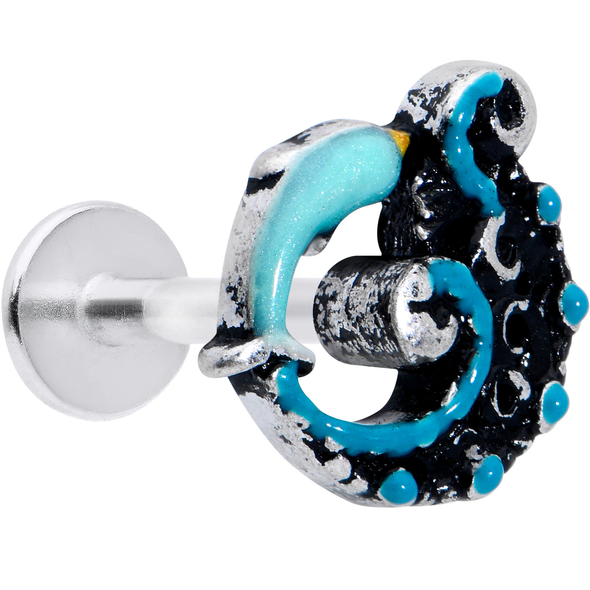 16G 5/16 Leaping Blue Dolphin Labret Monroe Tragus