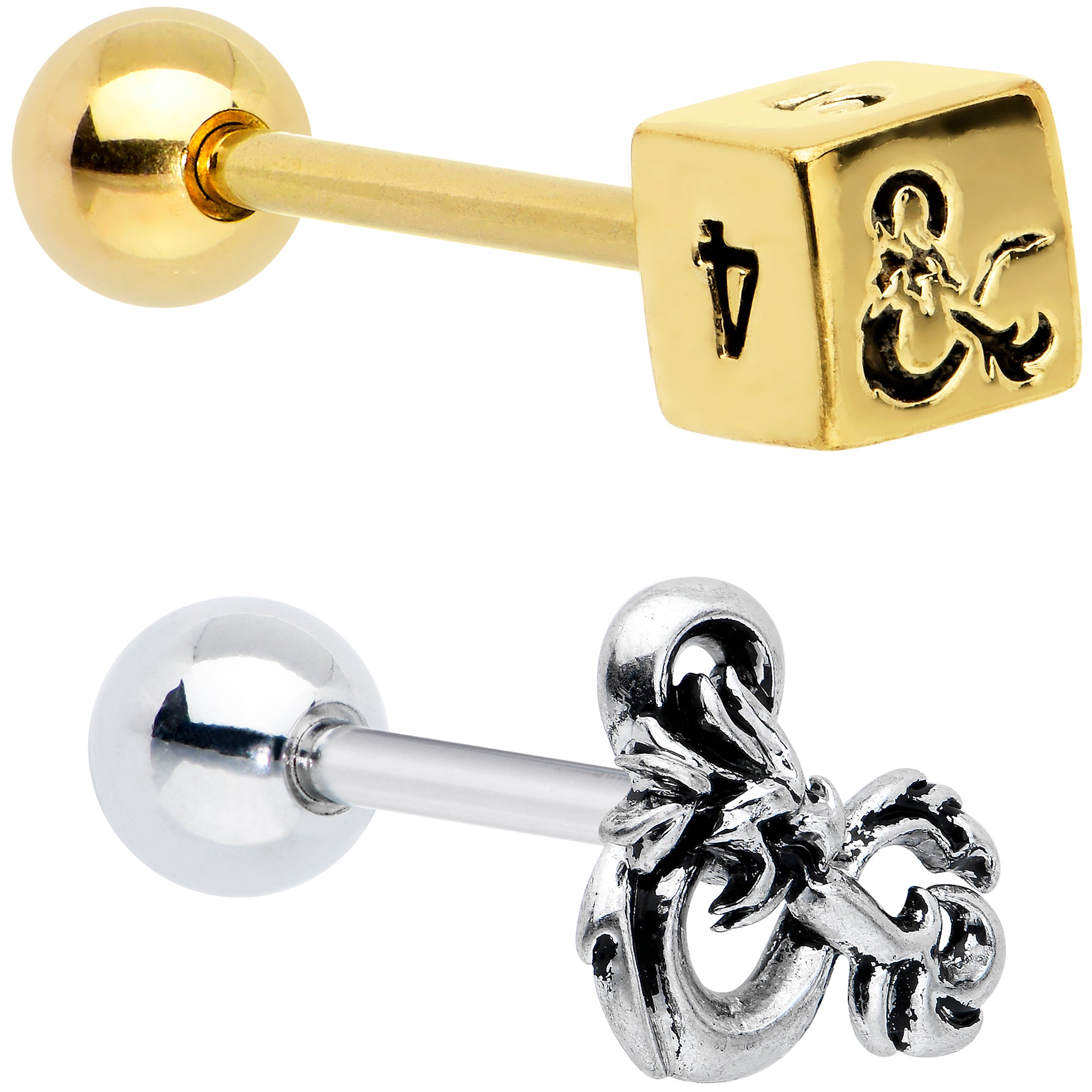 Officially Licensed Dungeons & Dragons Dice Barbell Tongue Ring Set of 2