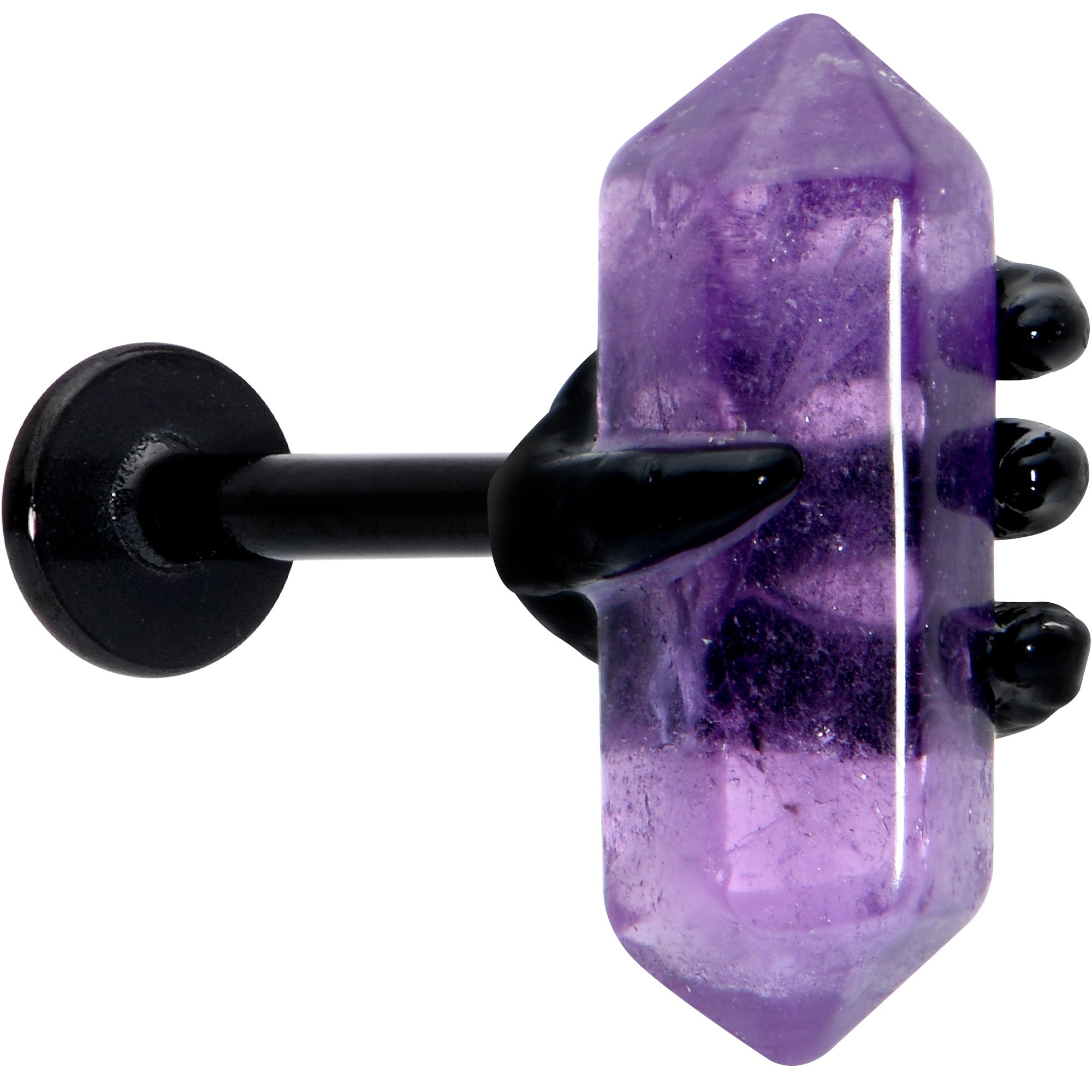 16G 5/16 Purple Amethyst Black Claw Obelisk Labret Monroe Tragus