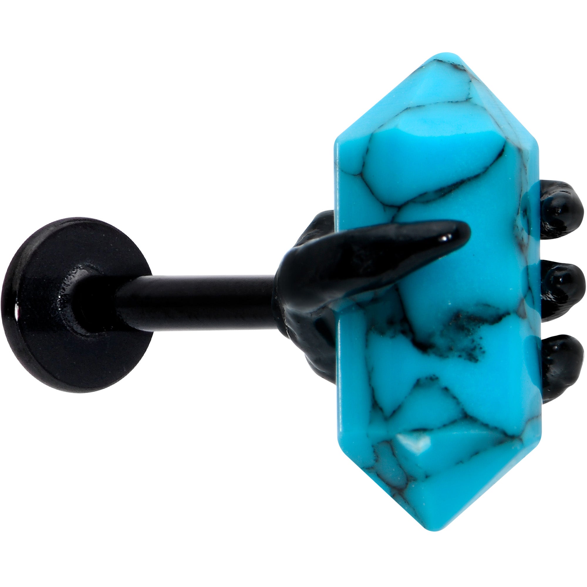 16G 5/16 Blue Turquoise Black Claw Obelisk Labret Monroe Tragus