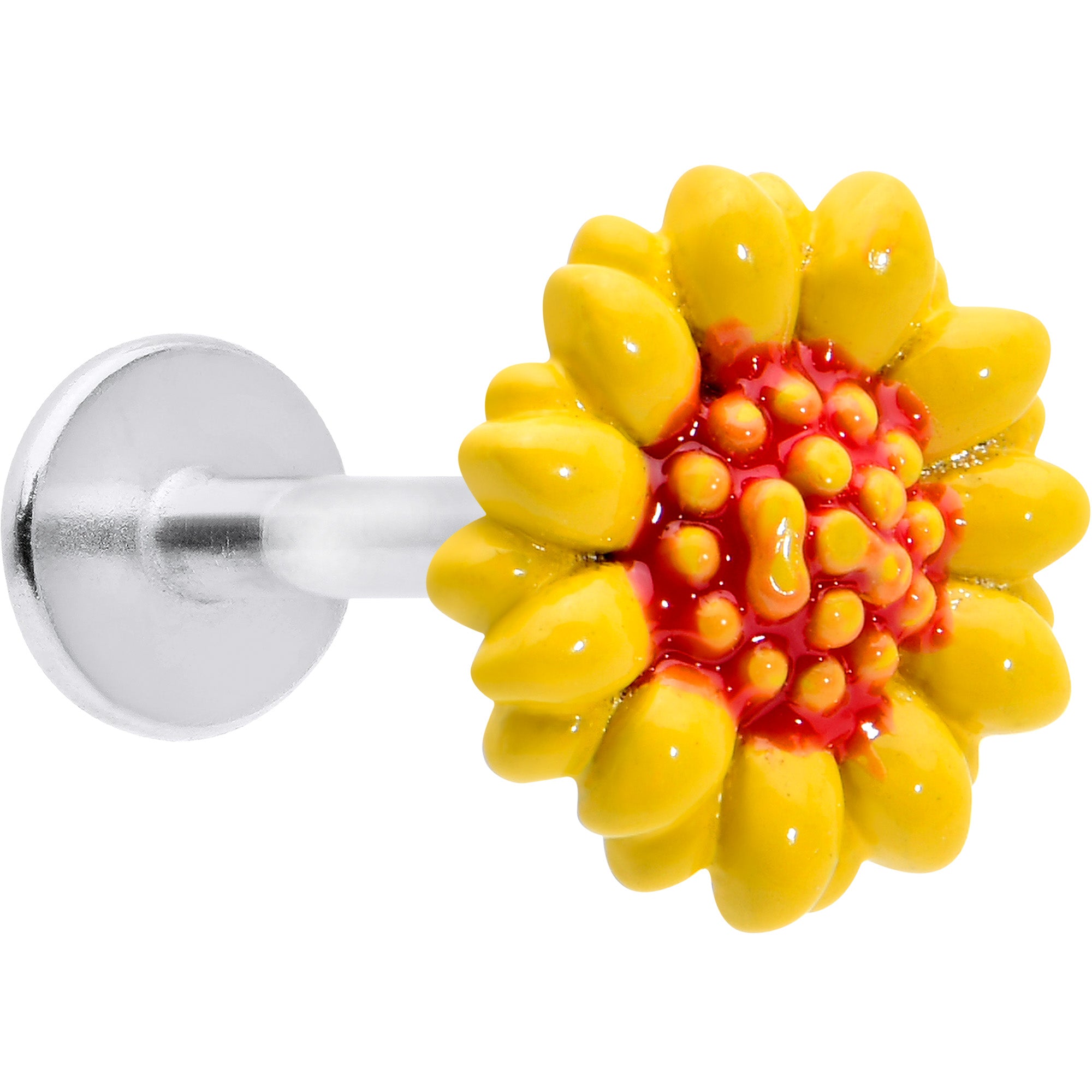 16G 5/16 Happy Sunflower Yellow Labret Monroe Tragus