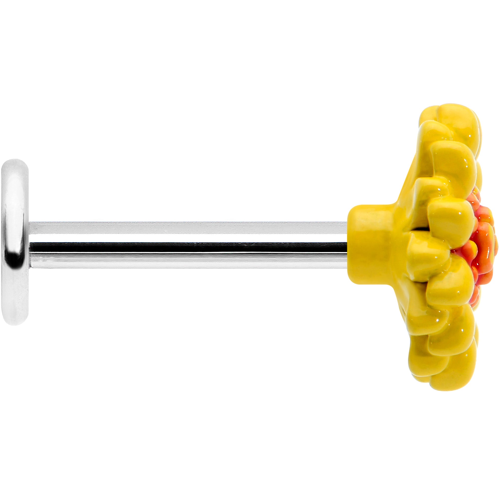 16G 5/16 Happy Sunflower Yellow Labret Monroe Tragus