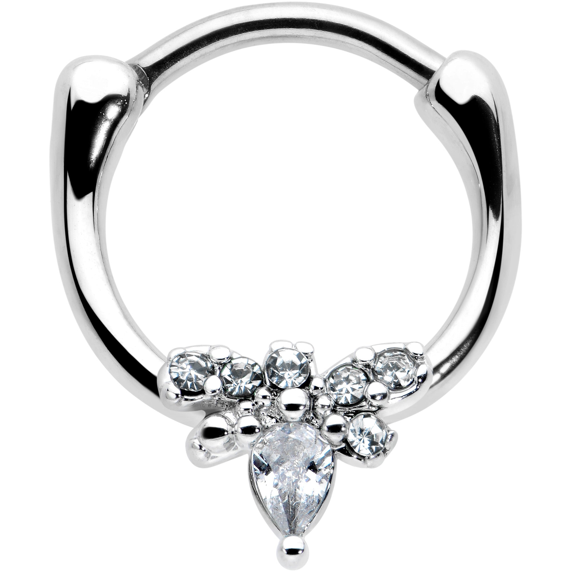 16G 5/16 Clear Gem Bee Glamour Cartilage Clicker