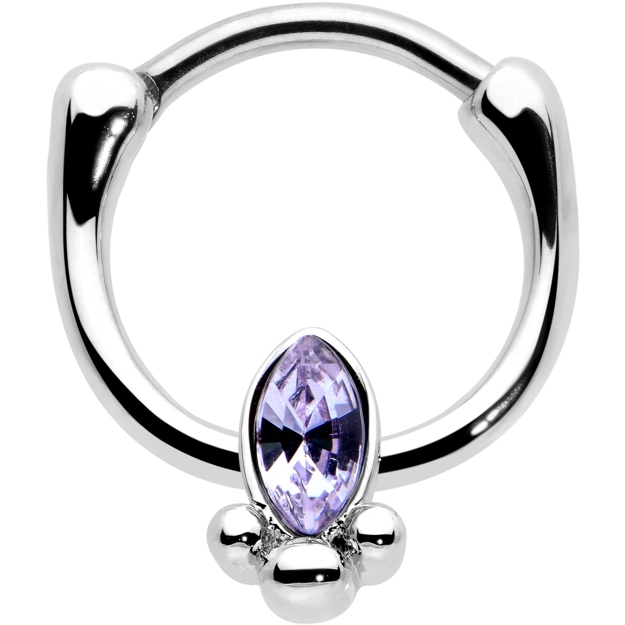 16G 5/16 Purple Gem Deco Oval Cartilage Clicker