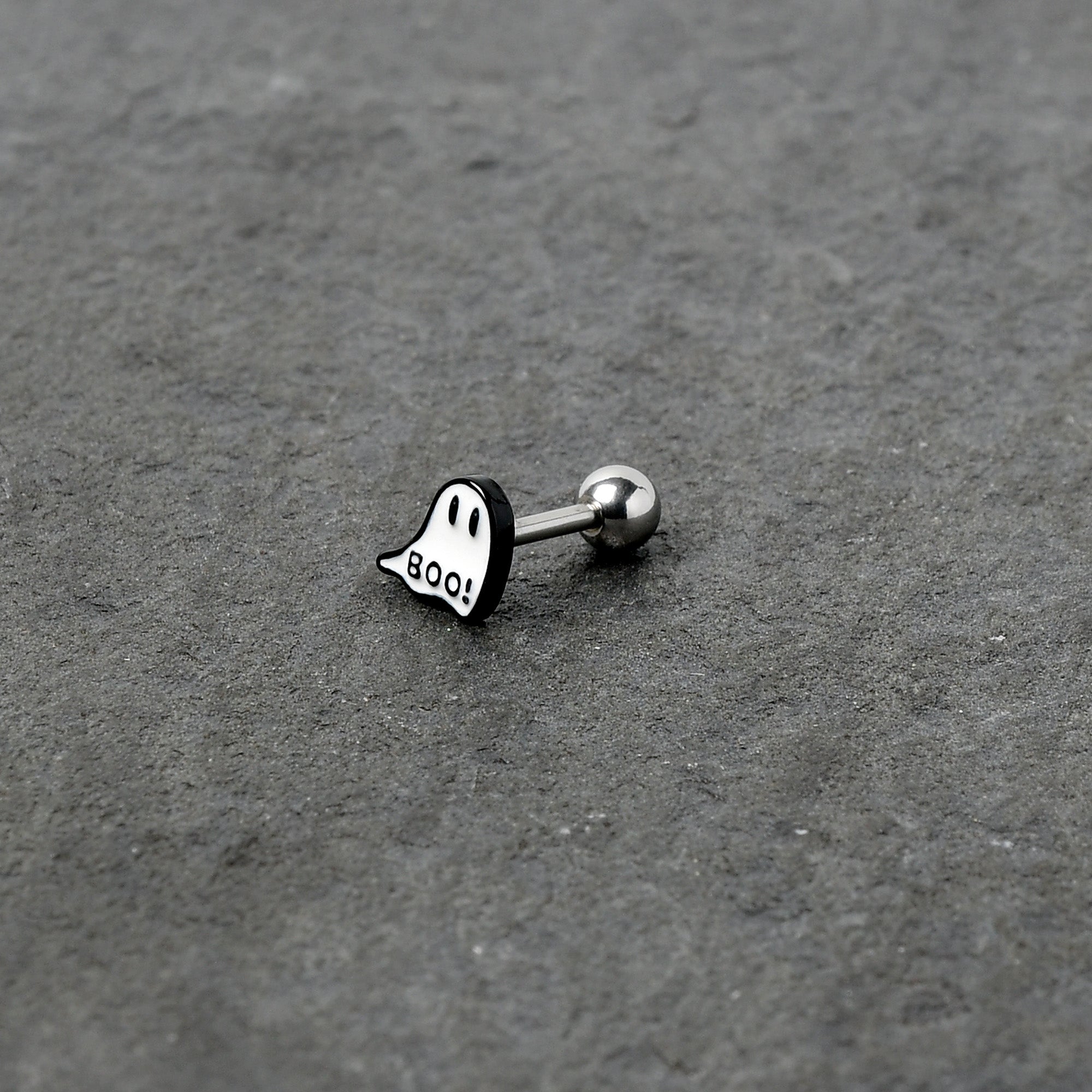 16G 1/4 White Ghost Glow in the Dark Cartilage Tragus Earring