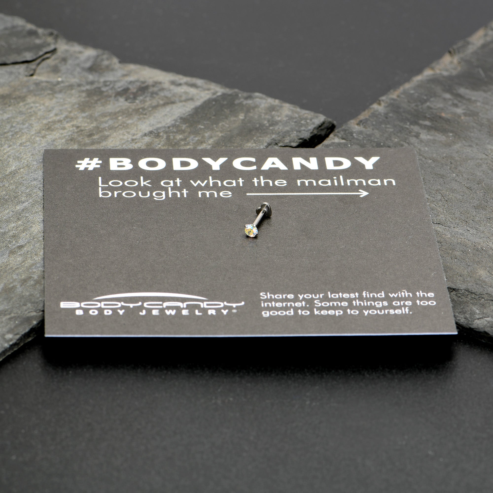 16G 5/16 Aurora CZ Gem ASTM F-136 Implant Grade Titanium Heart End Labret Tragus