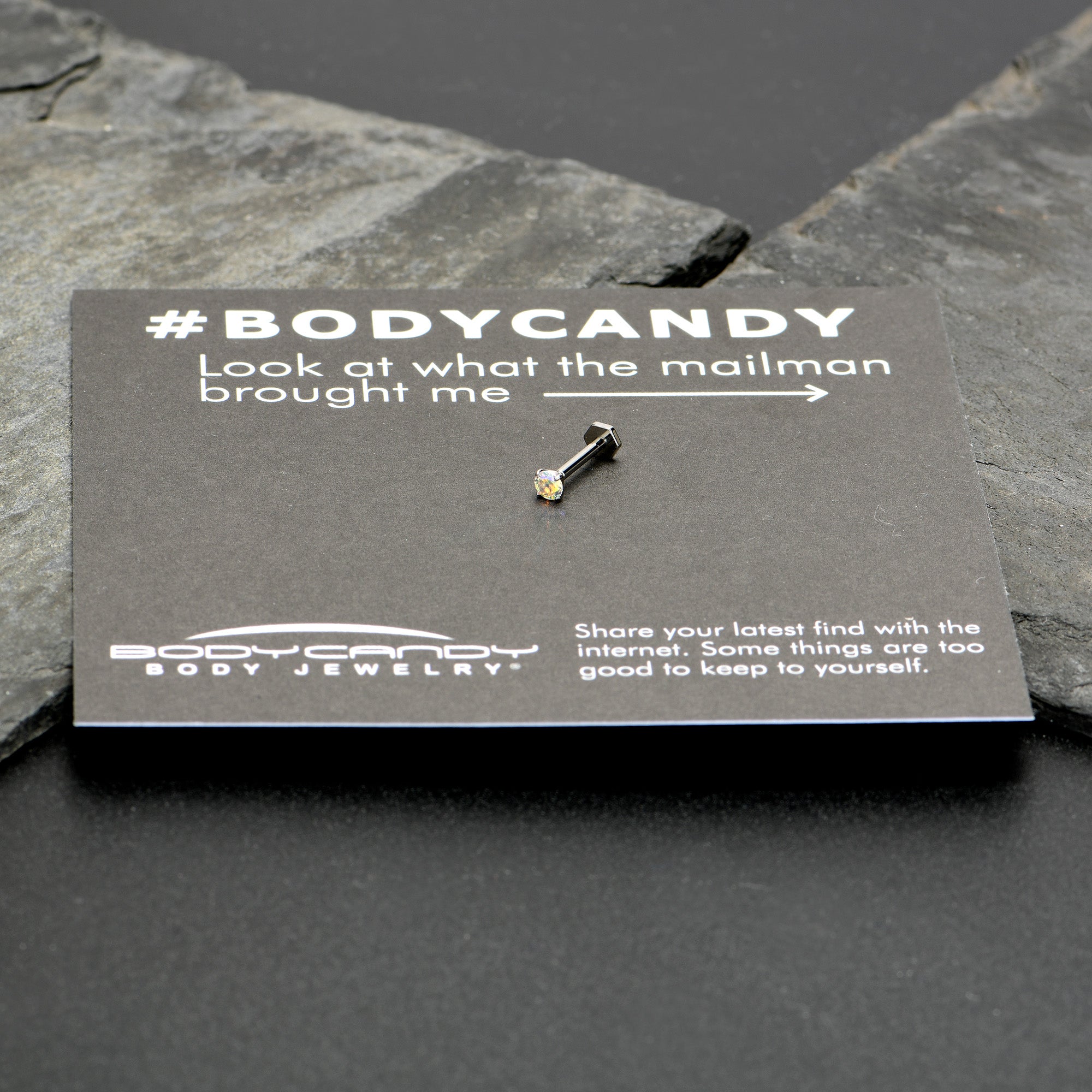 16G 5/16 Aurora CZ Gem ASTM F-136 Implant Grade Titanium Hex End Labret Tragus