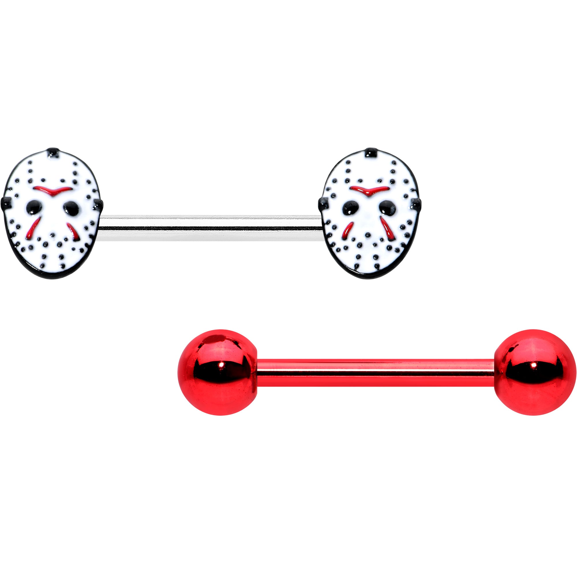 Officially Licensed Halloween Jason Mask Friday the 13th Nipple Ring Set