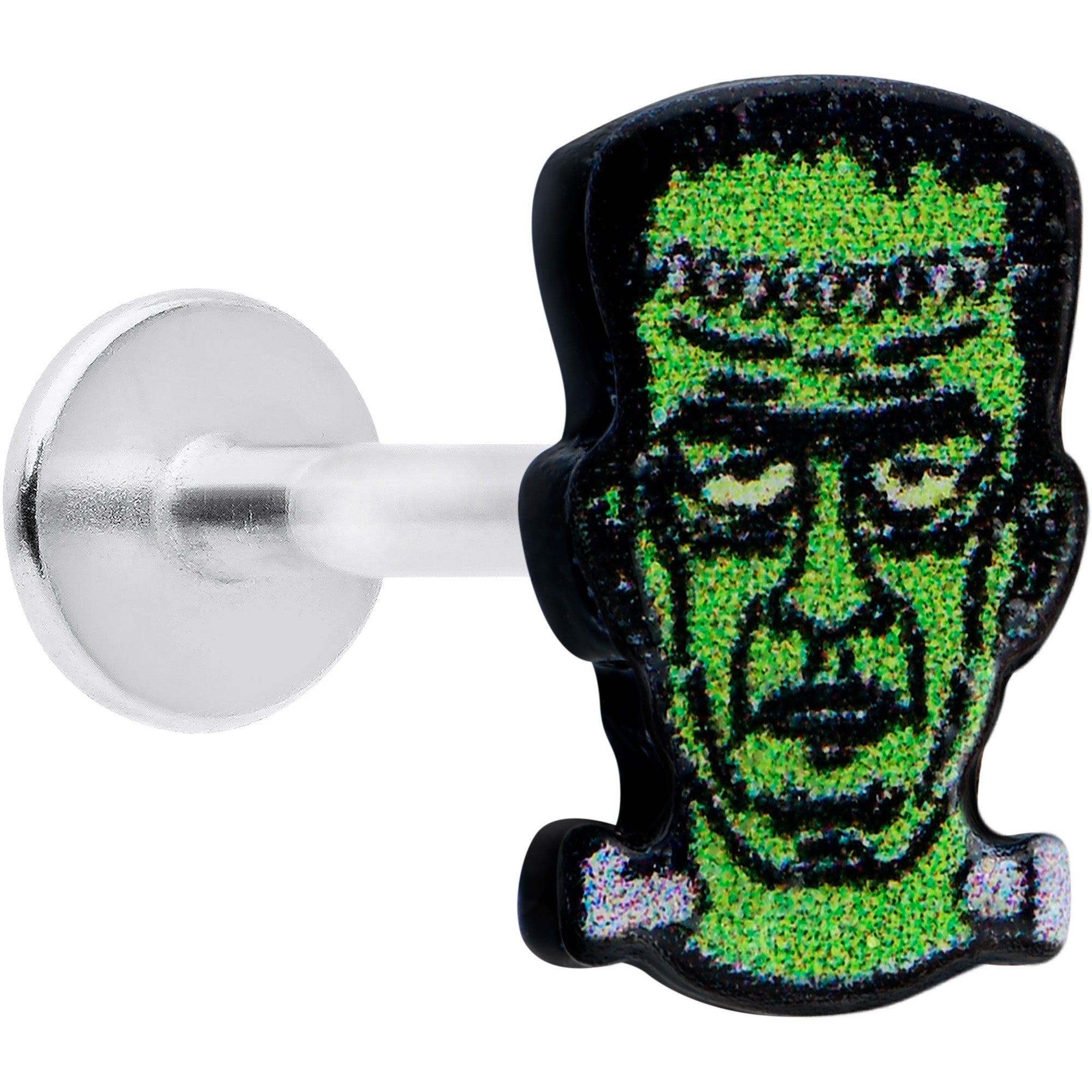 16G 5/16 Frankenstein Head Green Glow in the Dark Labret Tragus