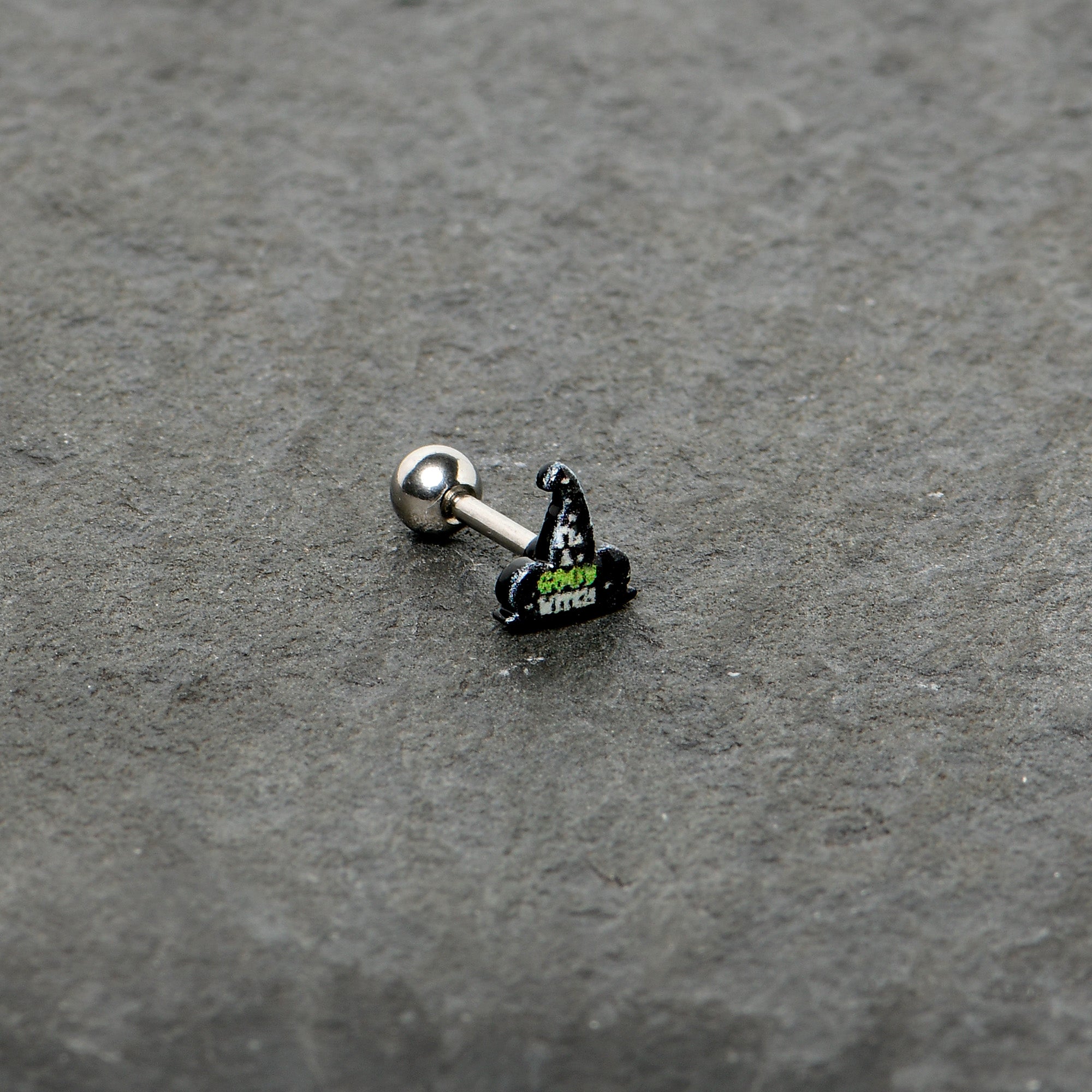 16G 1/4 Good Witch Hat Glow in the Dark Cartilage Tragus Earring