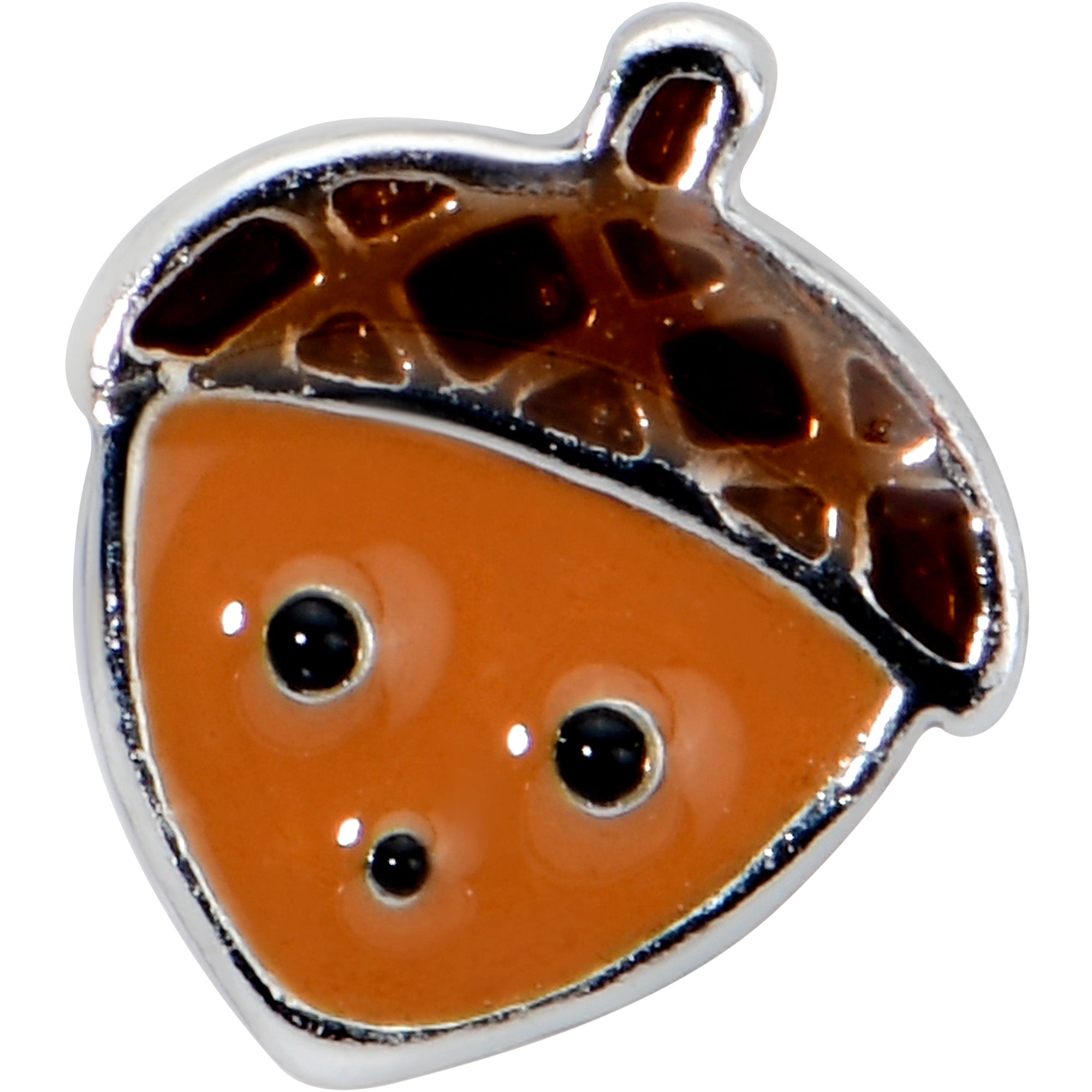 16G 5/16 Acorn Face Brown Autumn Cartilage Tragus Earring