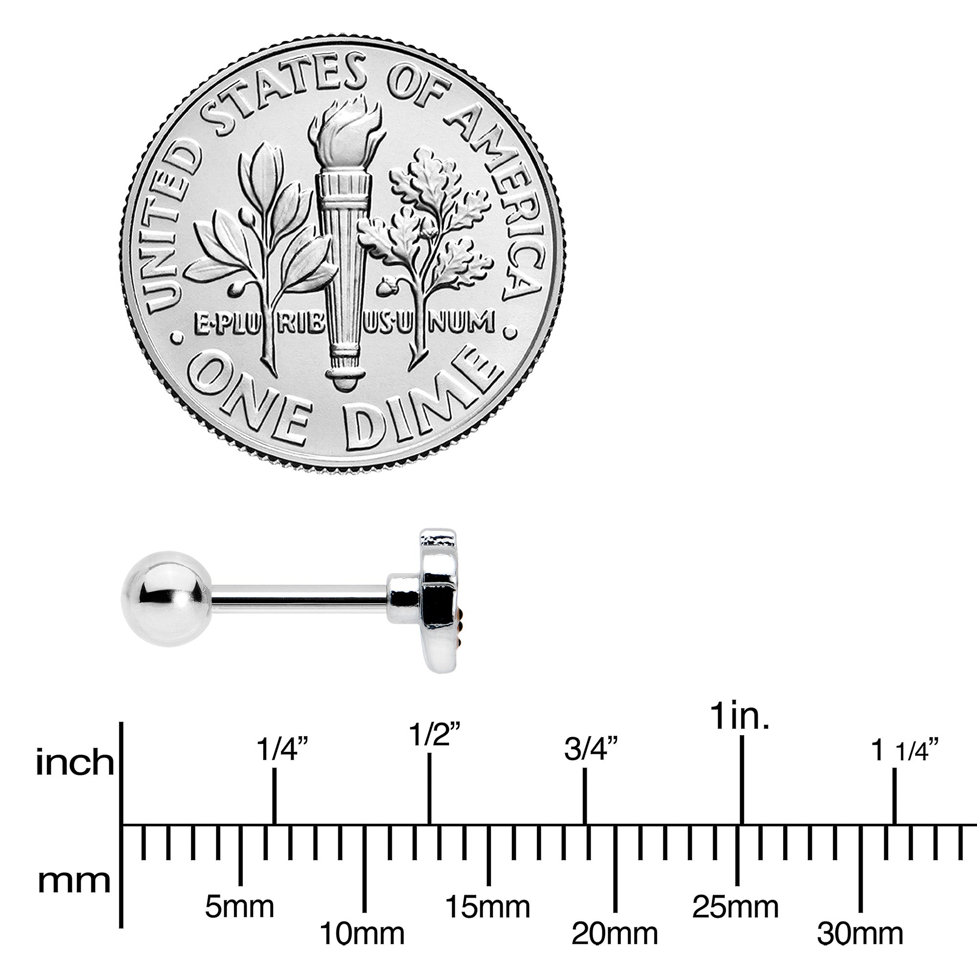 16G 5/16 Acorn Face Brown Autumn Cartilage Tragus Earring