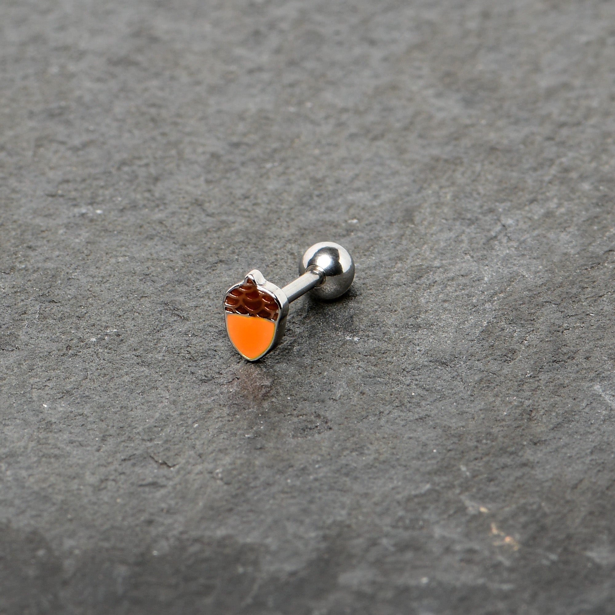 16G 5/16 Autumn Acorn Brown Orange Cartilage Tragus Earring