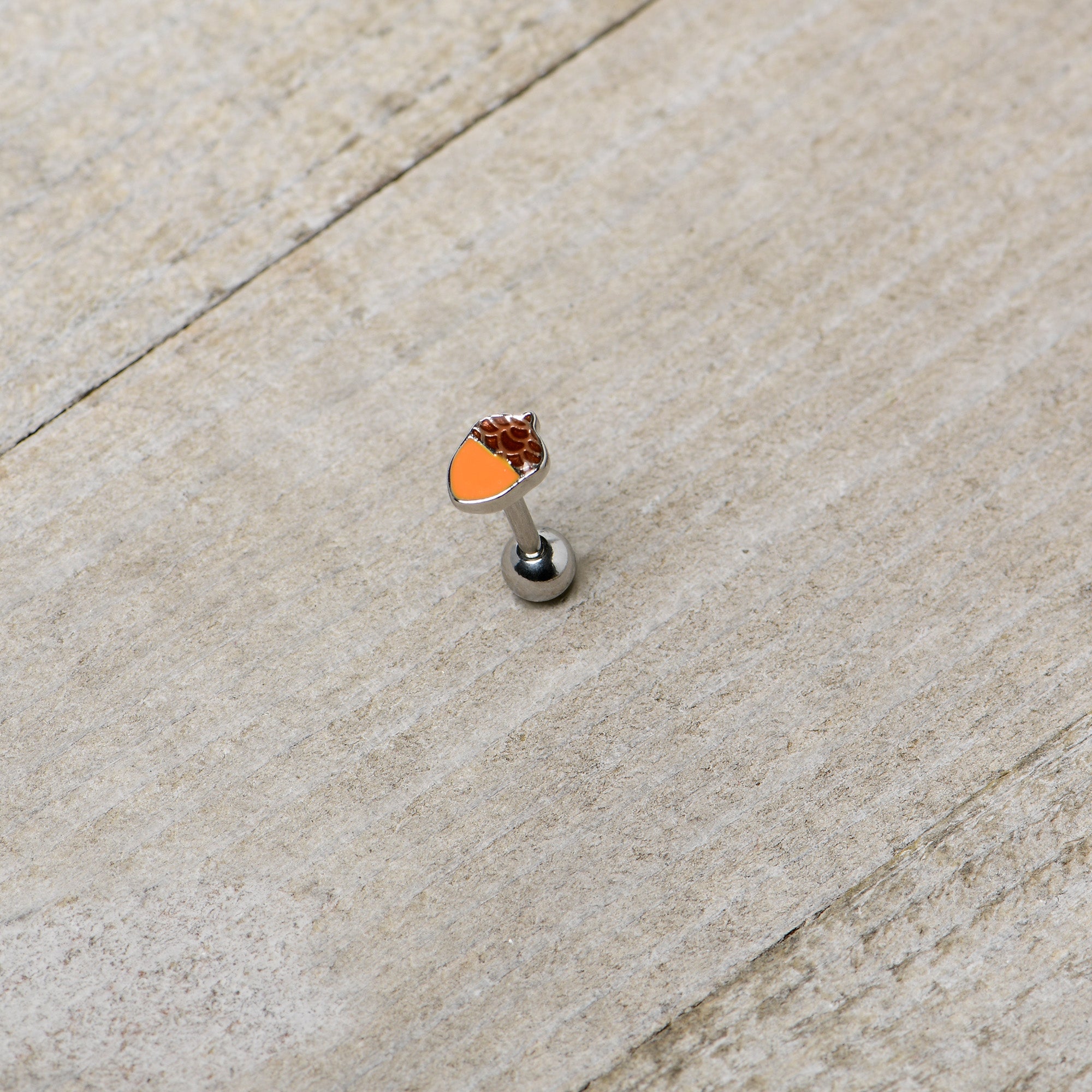 16G 5/16 Autumn Acorn Brown Orange Cartilage Tragus Earring