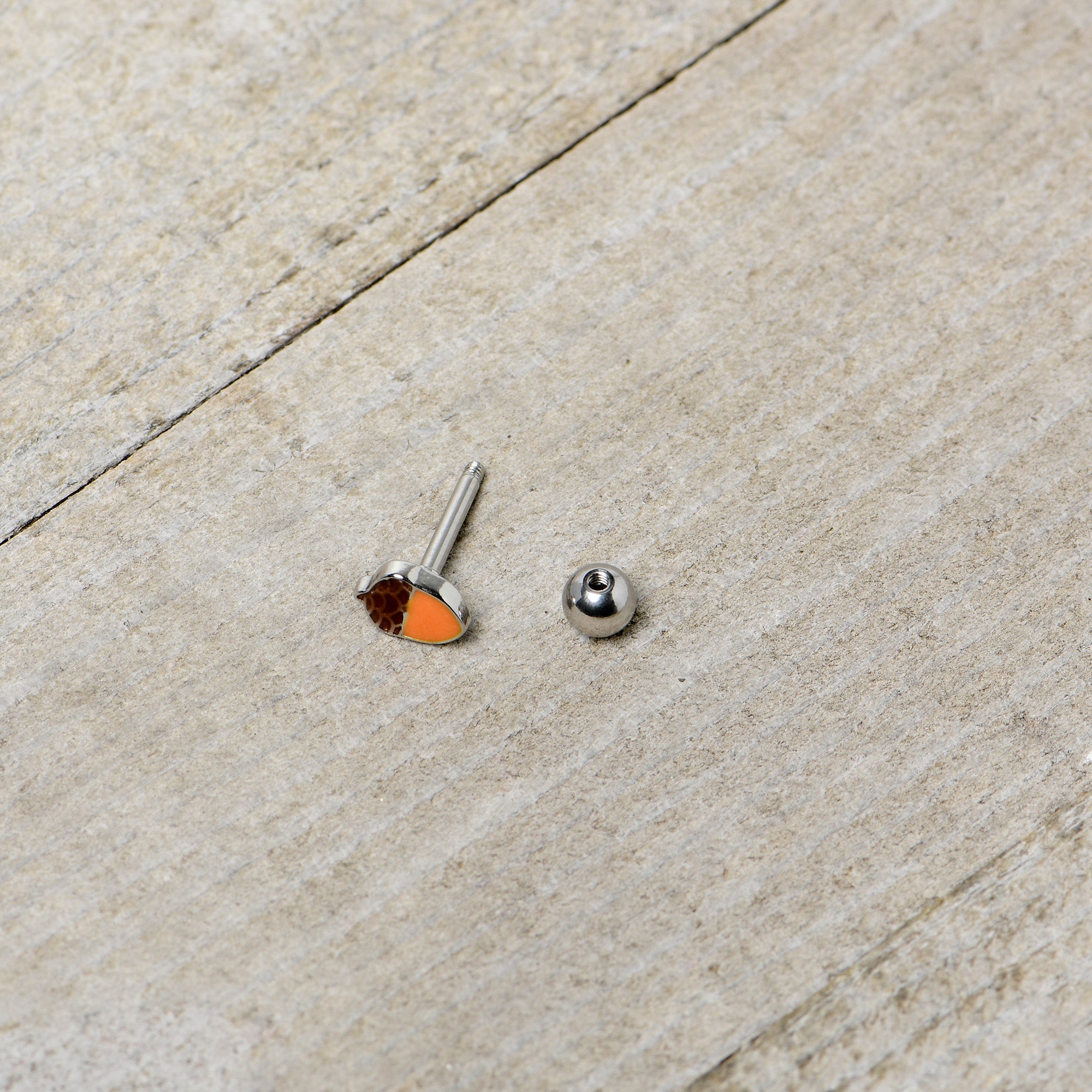 16G 5/16 Autumn Acorn Brown Orange Cartilage Tragus Earring