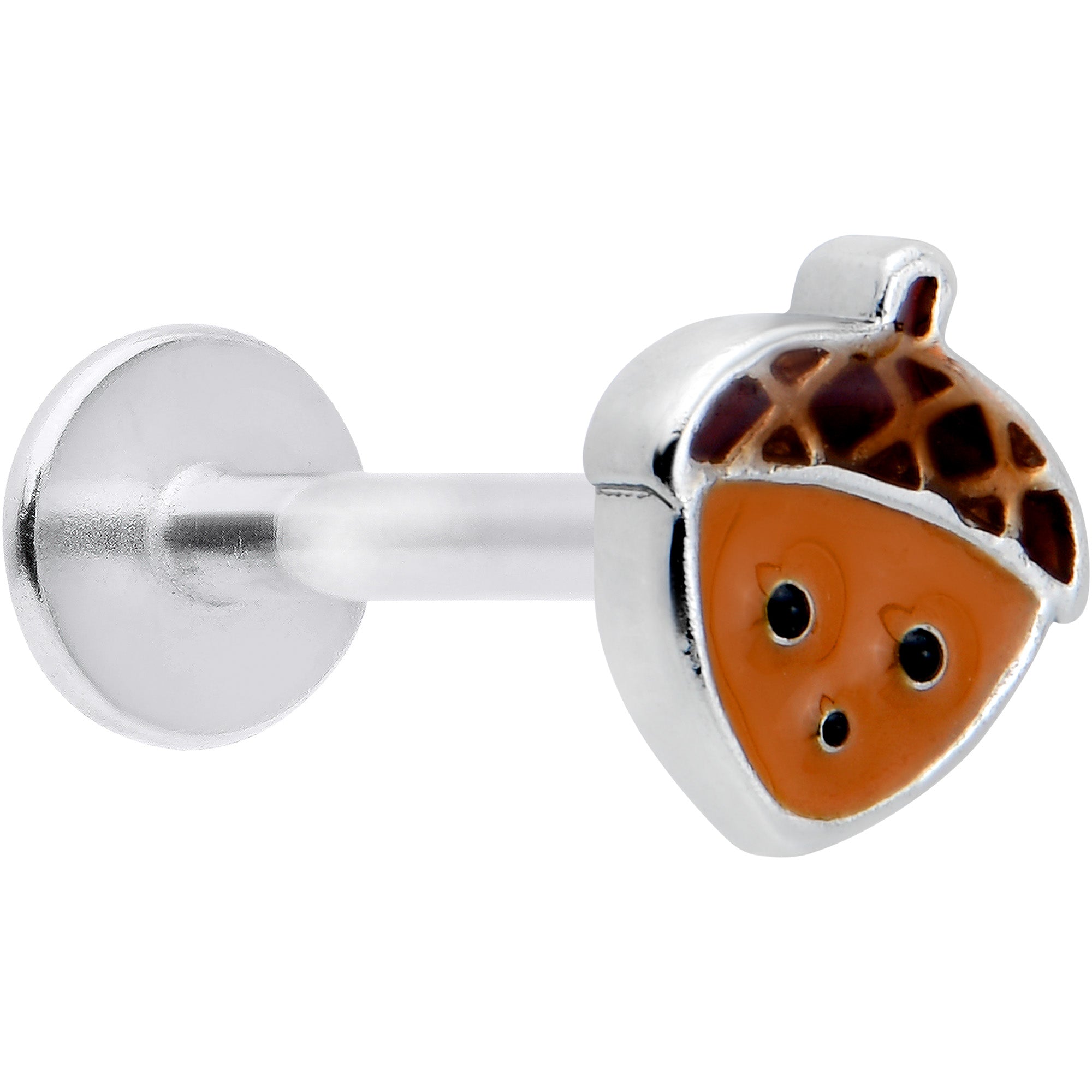 16G 5/16 Acorn Face Brown Autumn Labret Monroe Tragus