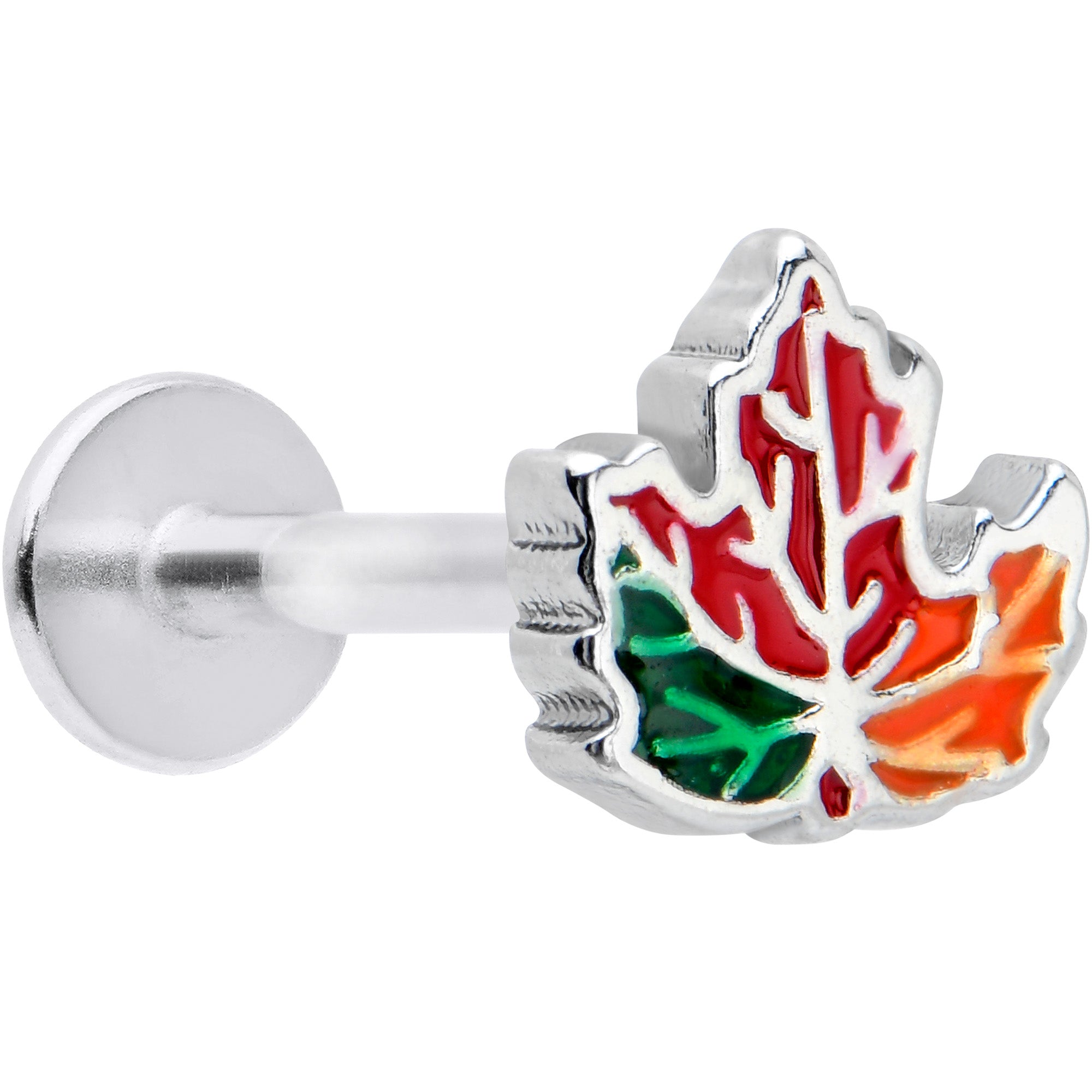 16G 5/16 Autumn Tricolor Red Maple Leaf Labret Monroe Tragus