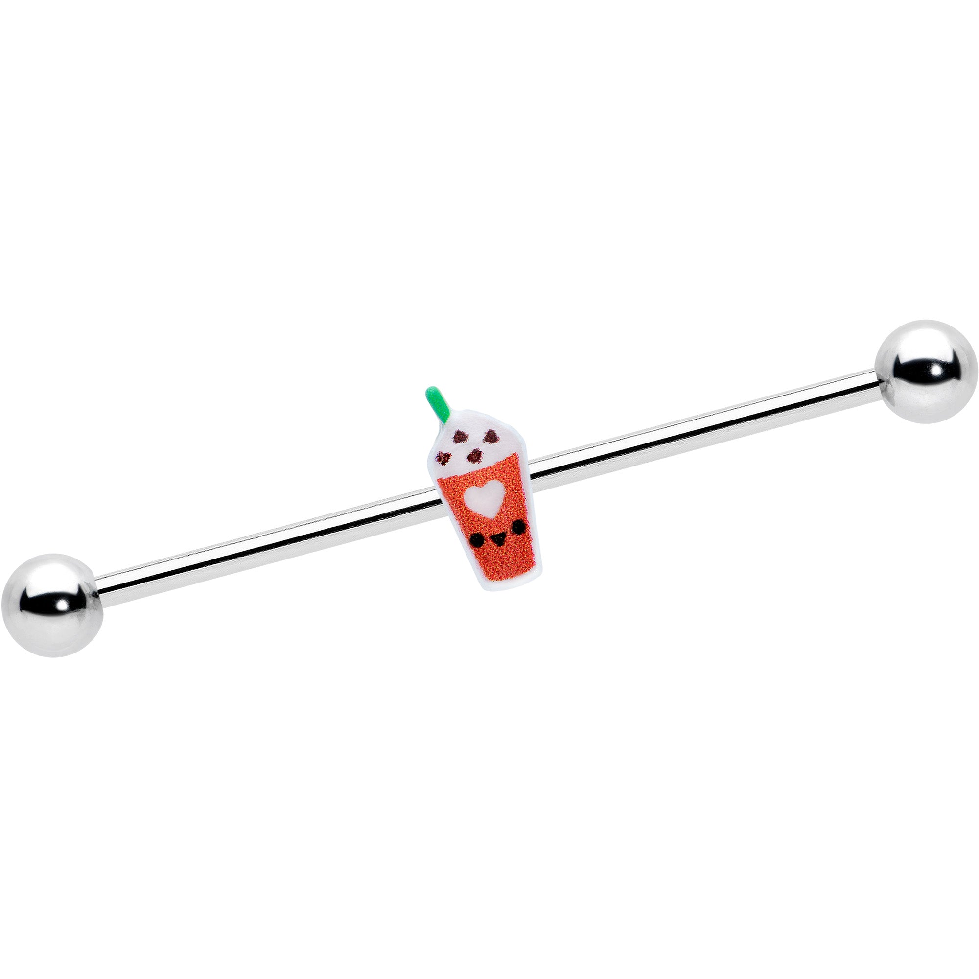 14G Sweet Pumpkin Frappe Thanksgiving Industrial Barbell 38mm