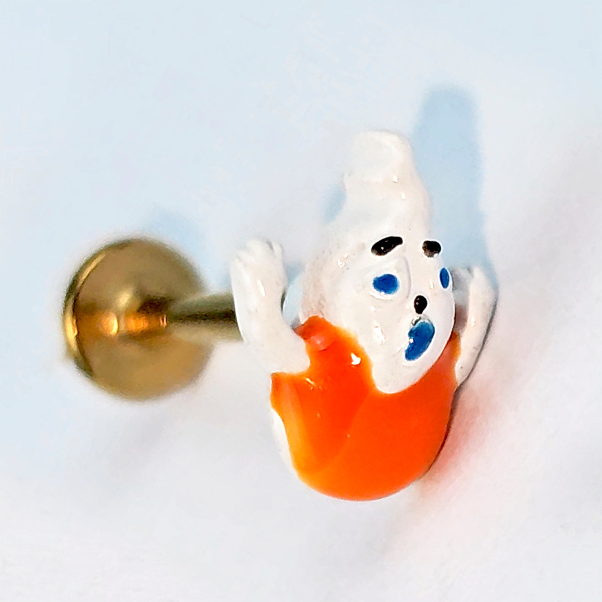 16G 5/16 Gold Tone Pumpkin Haunter Ghost Labret Monroe Tragus