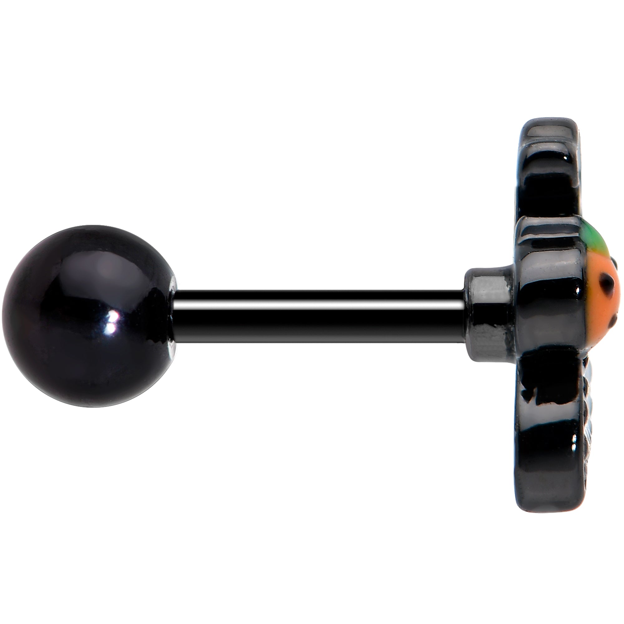 16G 1/4 Black Halloween Pumpkin Ghost Cartilage Tragus Earring