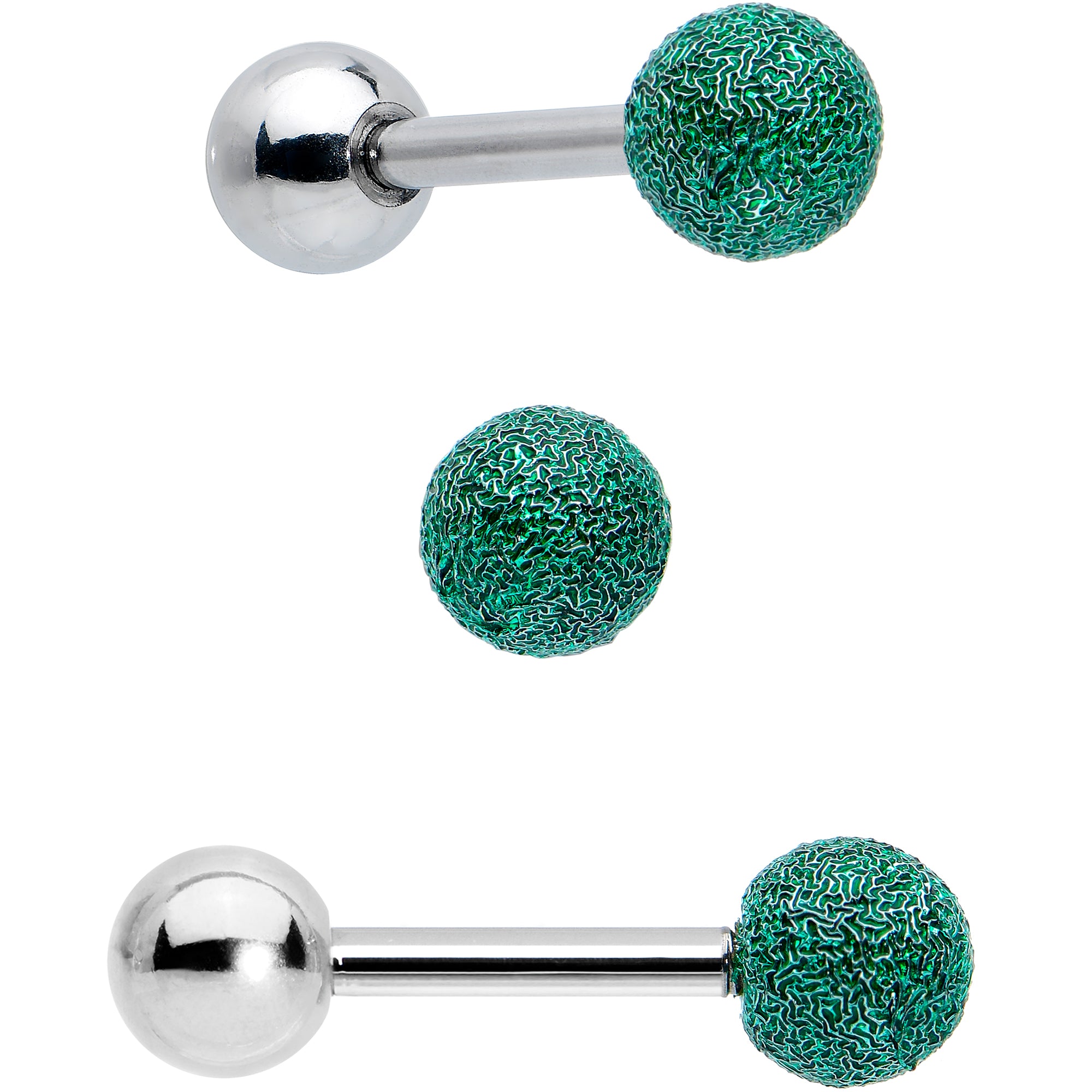 16G 1/4 Red Gem Santa Hat Holly Sprig Cartilage Earring Set of 3