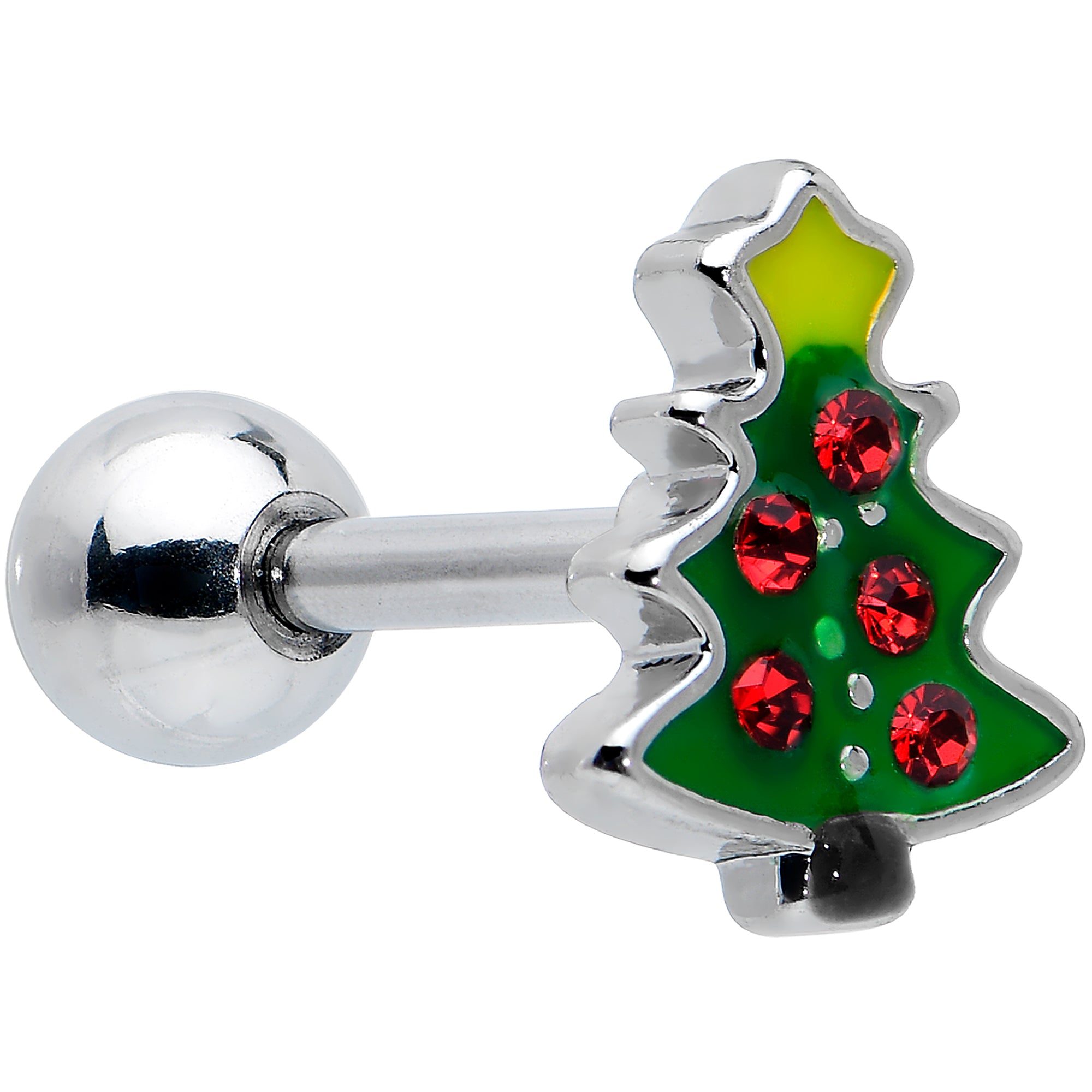 16G 1/4 Clear Gem Stocking Candy Cane Cartilage Earring Set of 3