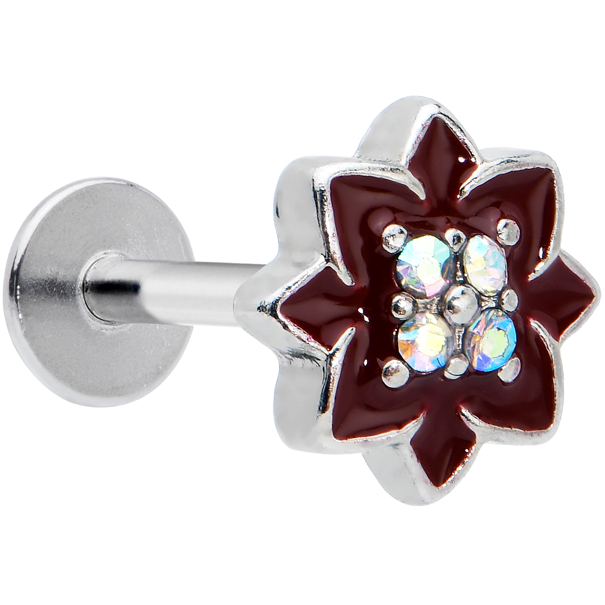 16G 5/16 Aurora Gem Poinsettia Flower Festive Labret Monroe Tragus