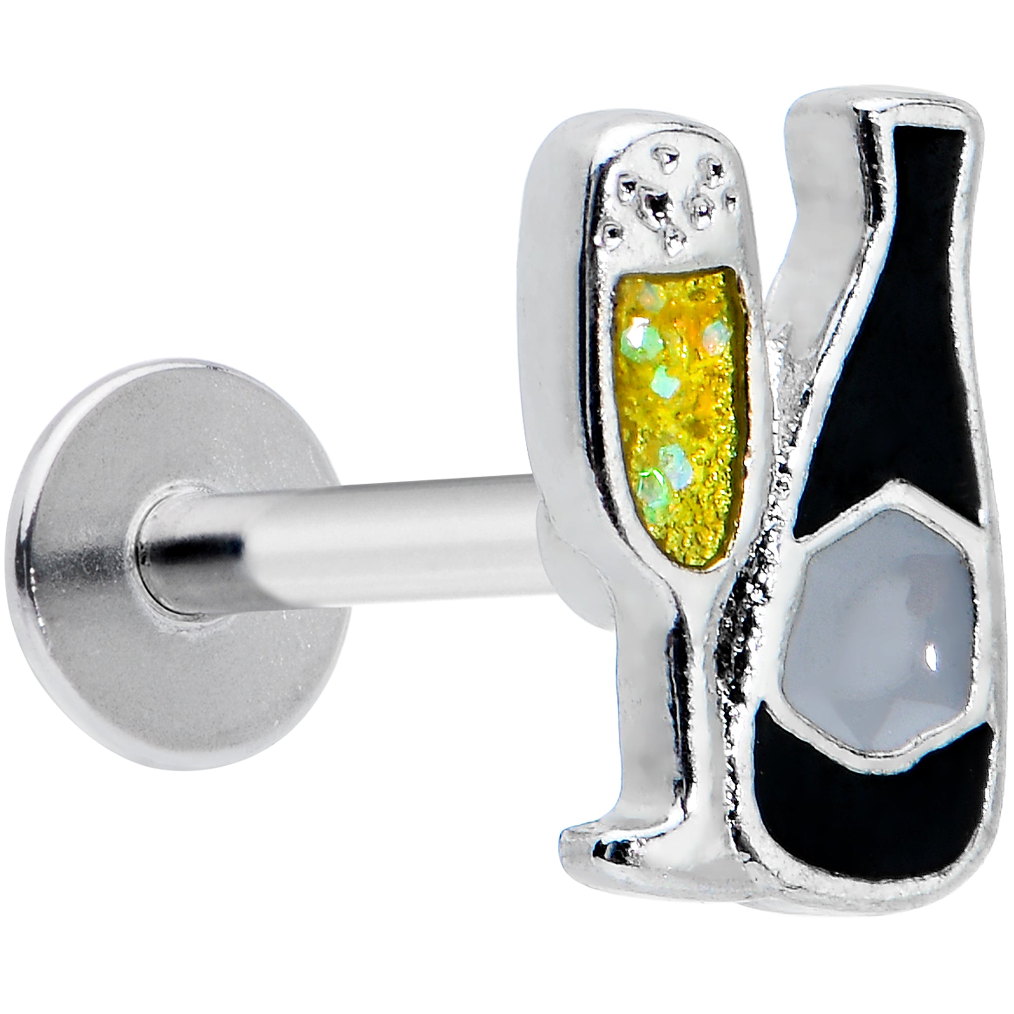 16G 5/16 Champagne Bottle Flute Yellow Labret Monroe Tragus