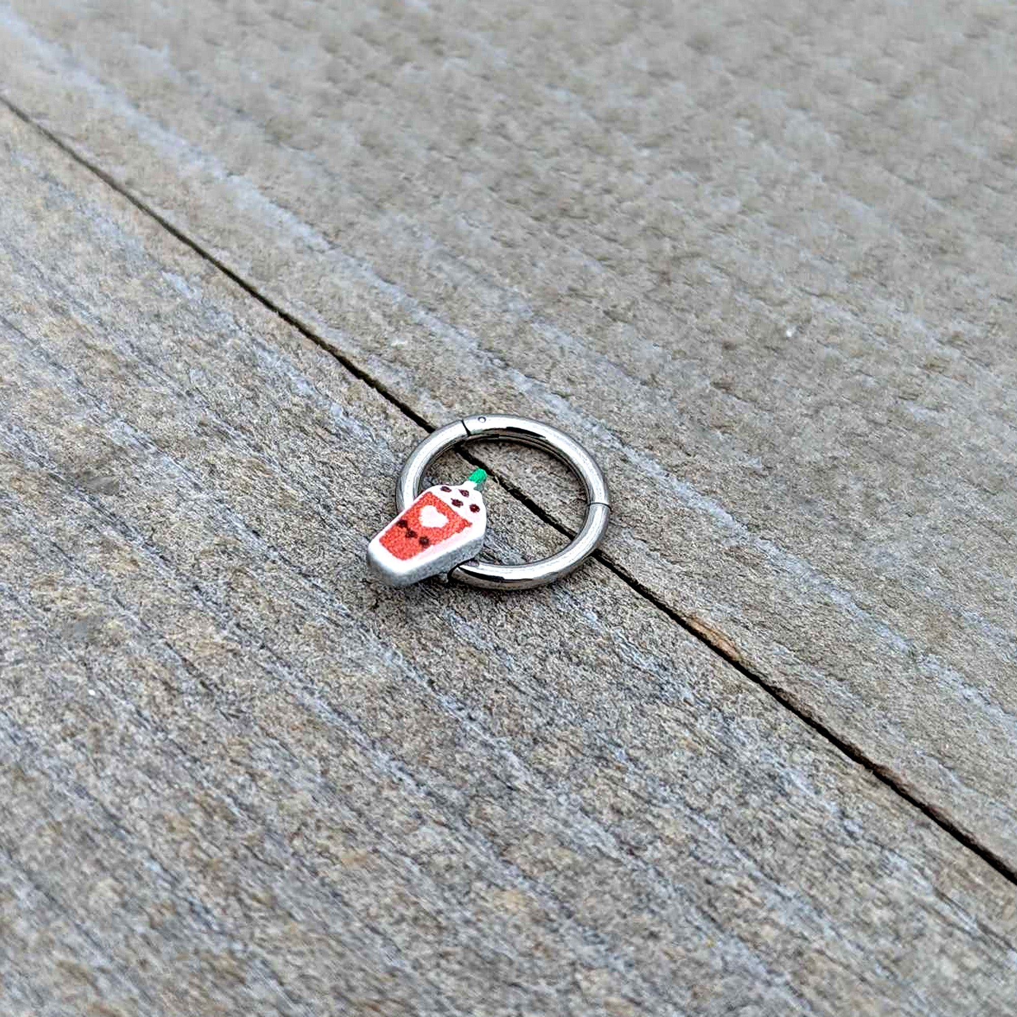 16G 5/16 Sweet Pumpkin Frappe Autumn Hinged Segment Ring