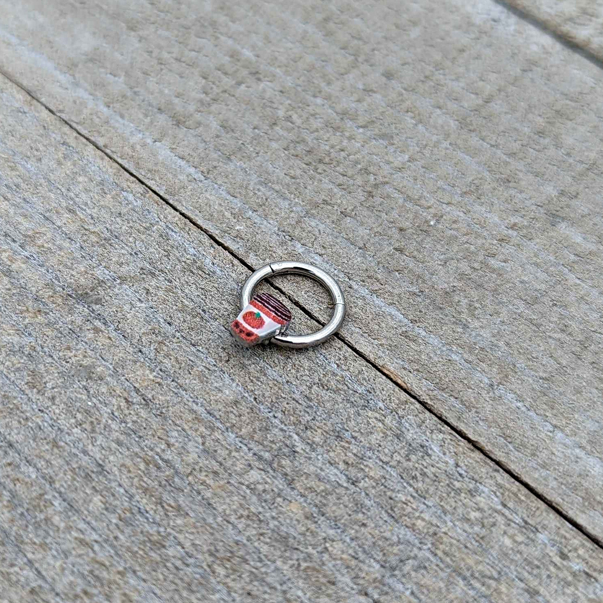 16G 5/16 Sweet Pumpkin Latte Autumn Hinged Segment Ring