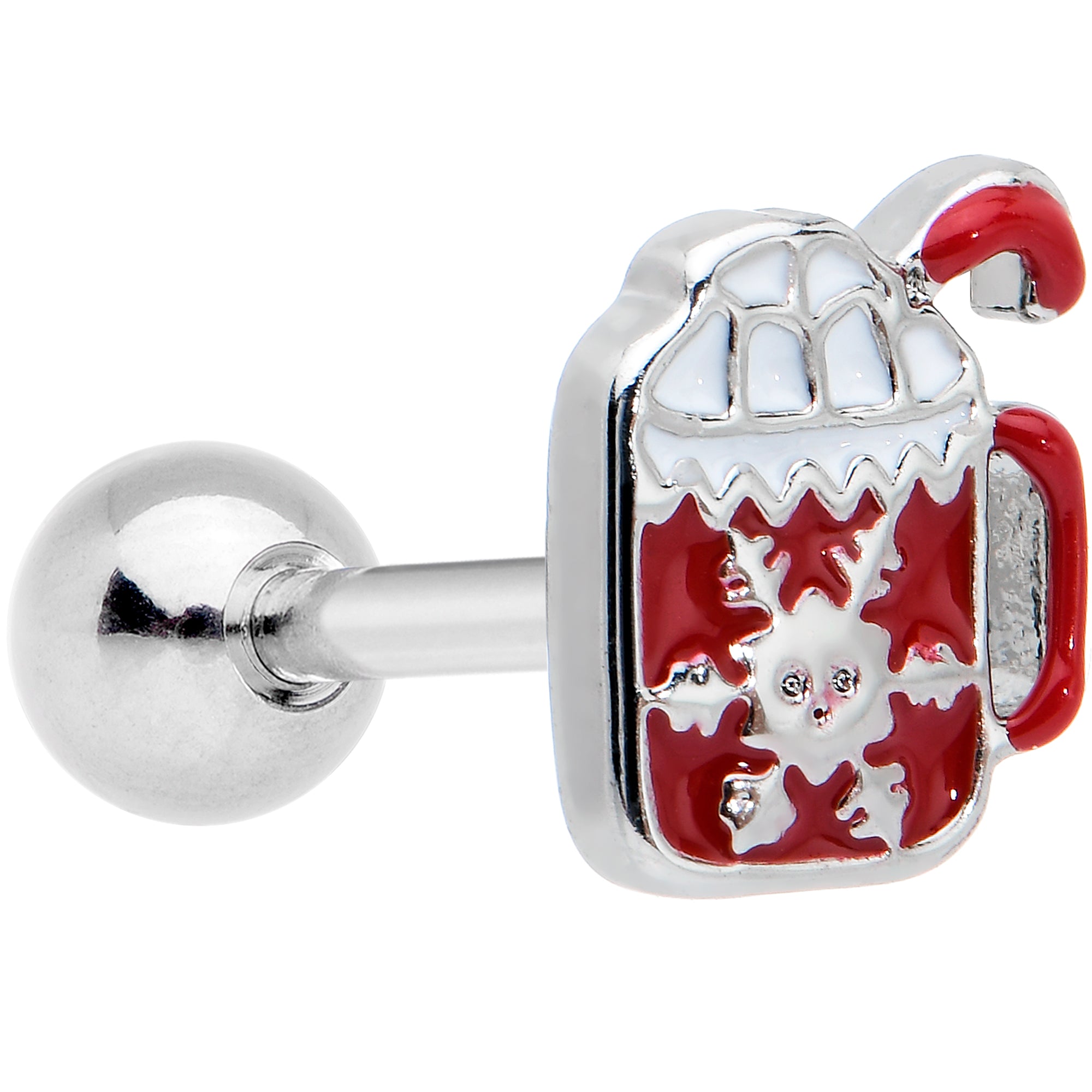 16G 1/4 Sweet Hot Cocoa Marshmallow Cartilage Tragus Earring