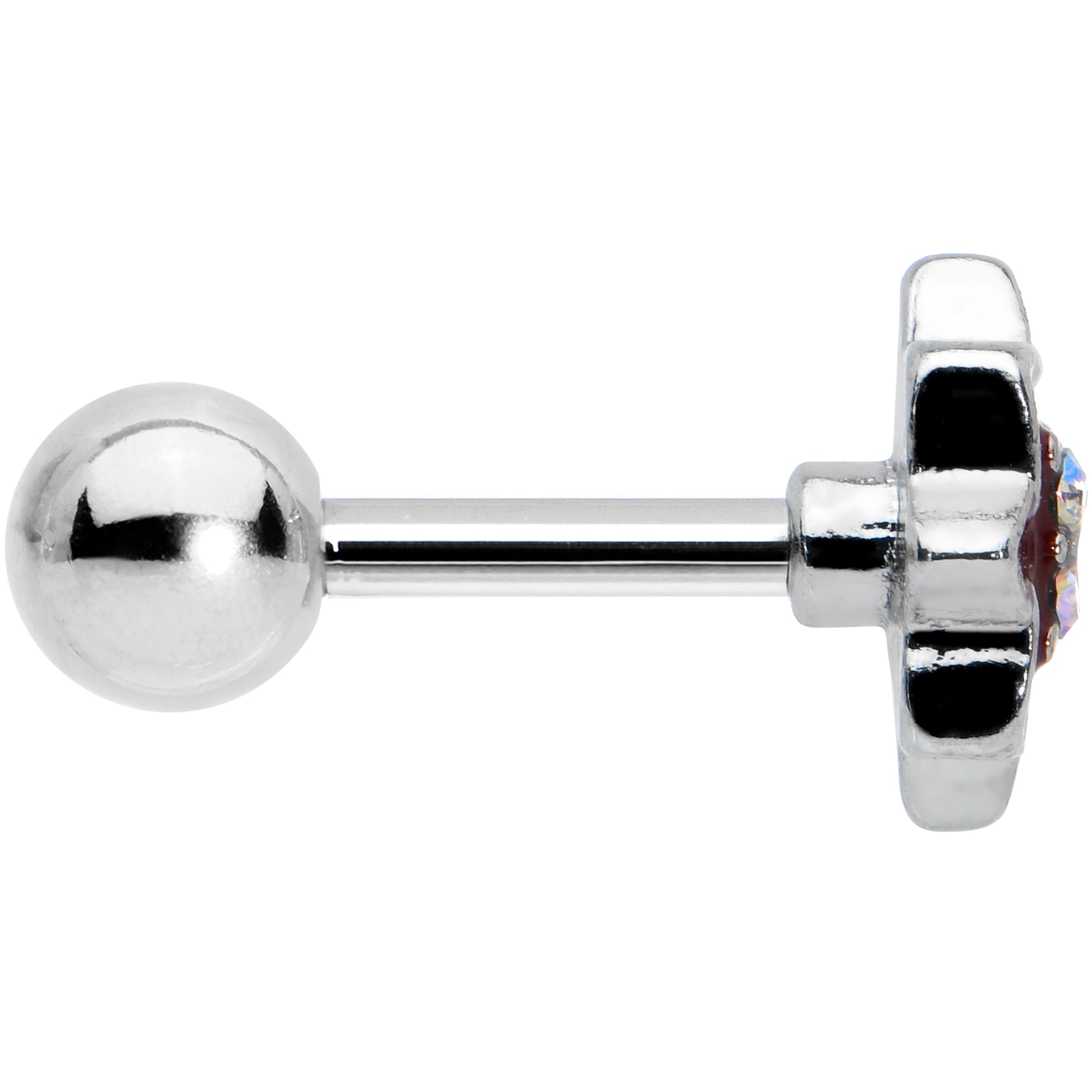 16G 1/4 Aurora Gem Poinsettia Flower Cartilage Tragus Earring