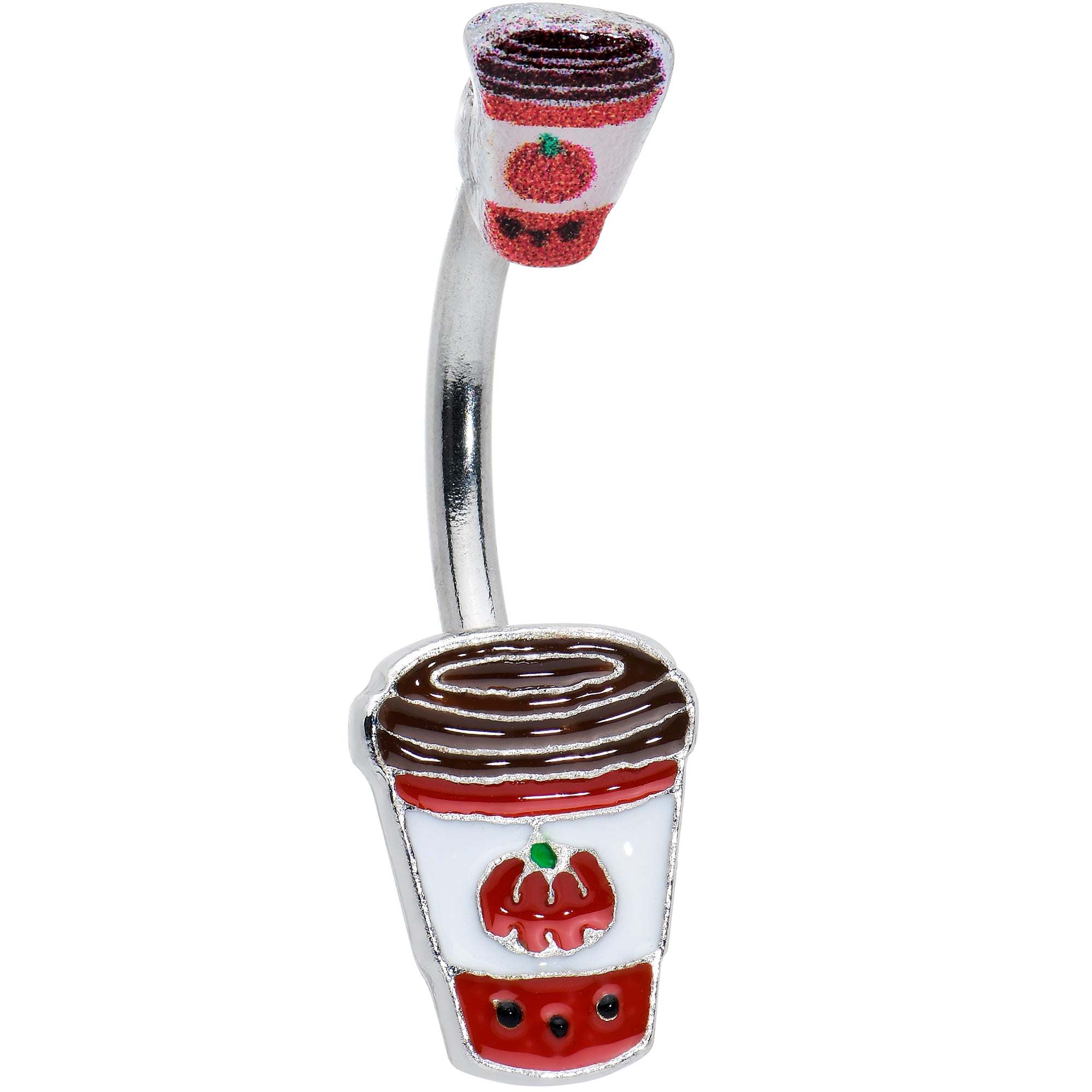 Sweet Pumpkin Latte Autumn Double Mount Belly Ring