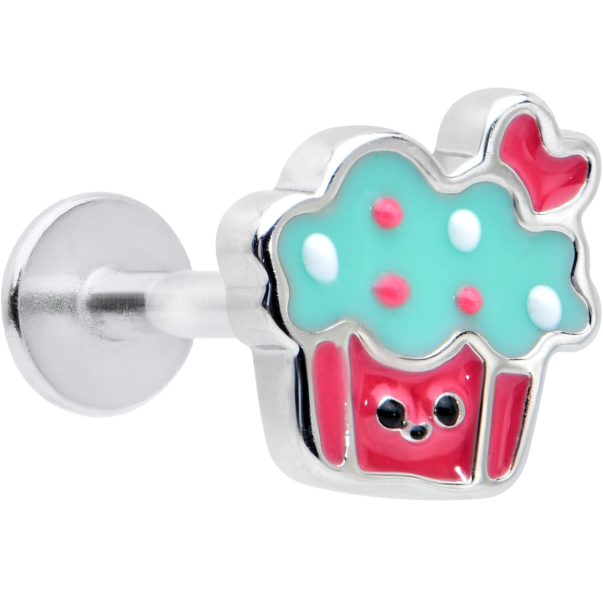 16G 5/16 Sweet Happy Cupcake Labret Monroe Tragus