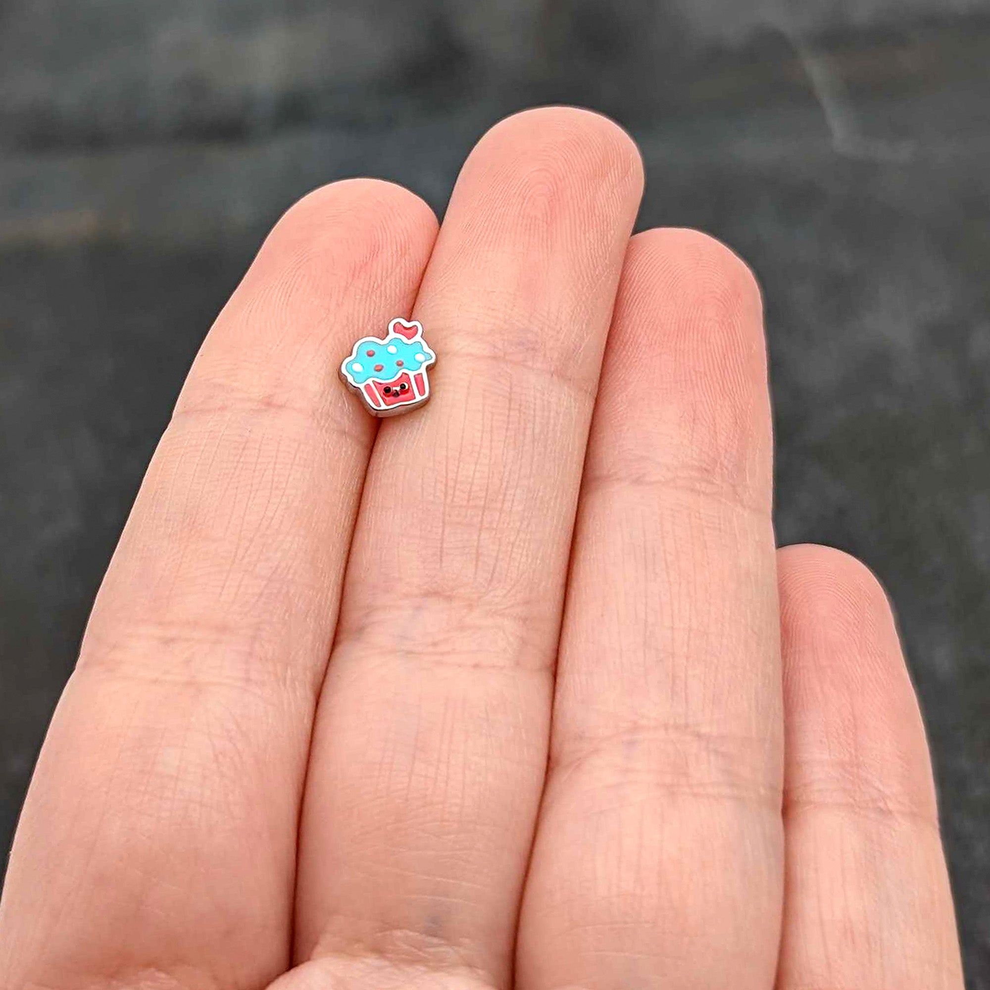 16G 5/16 Sweet Happy Cupcake Labret Monroe Tragus