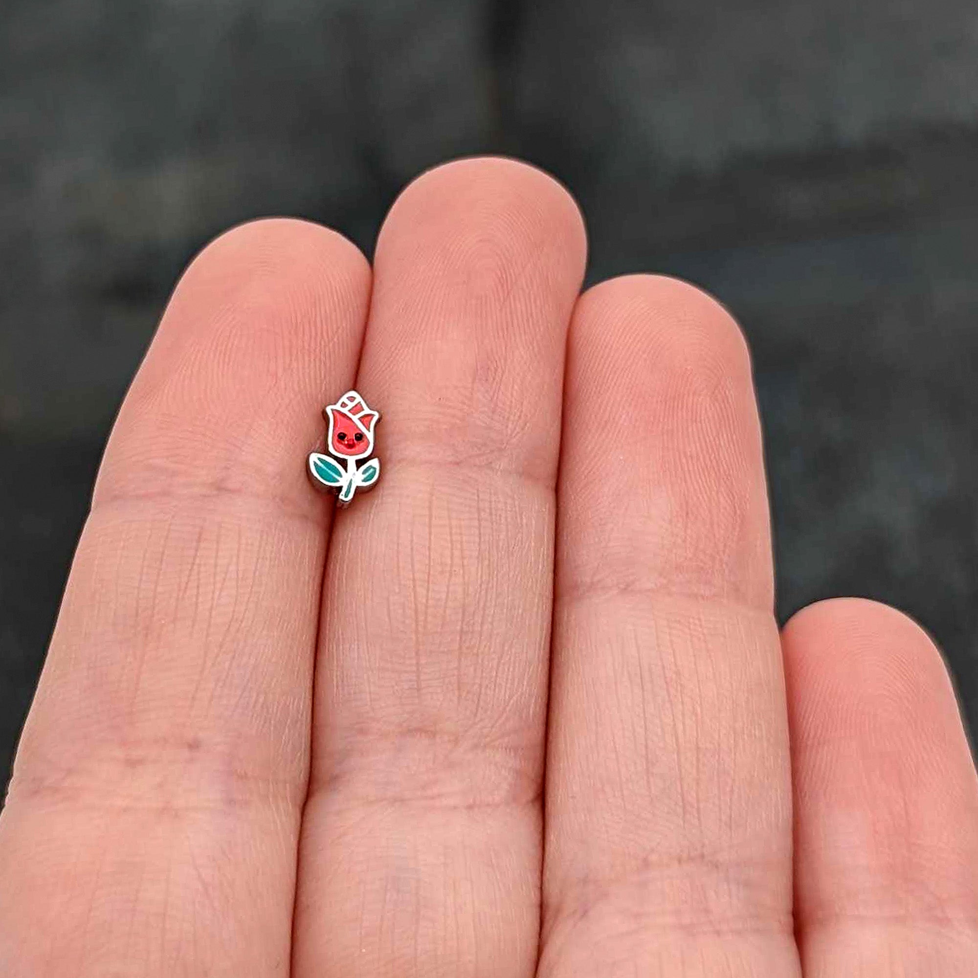 16G 5/16 Sweet Happy Rose Flower Labret Monroe Tragus