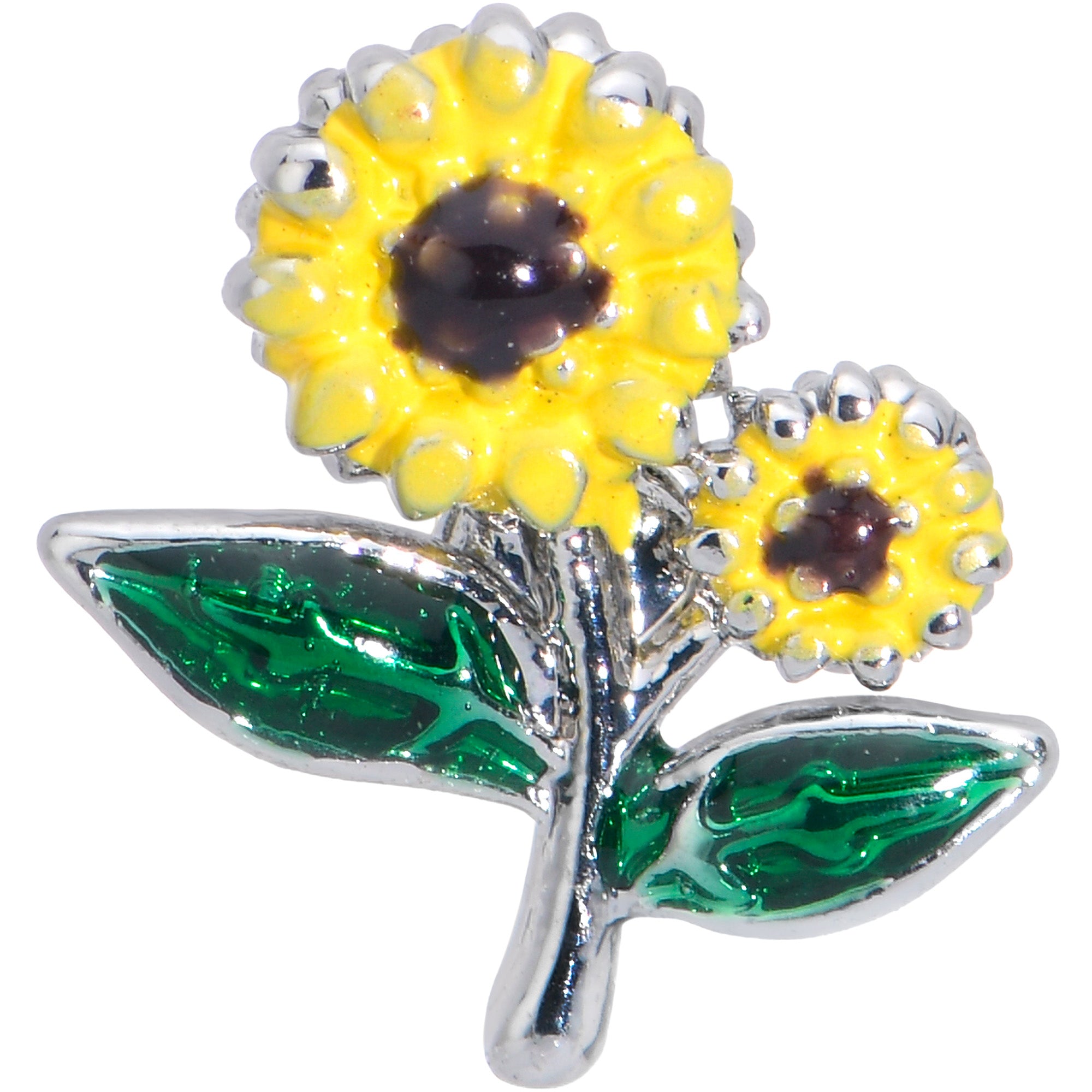 16G 5/16 Cheery Inlay Sunflowers Labret Monroe Tragus