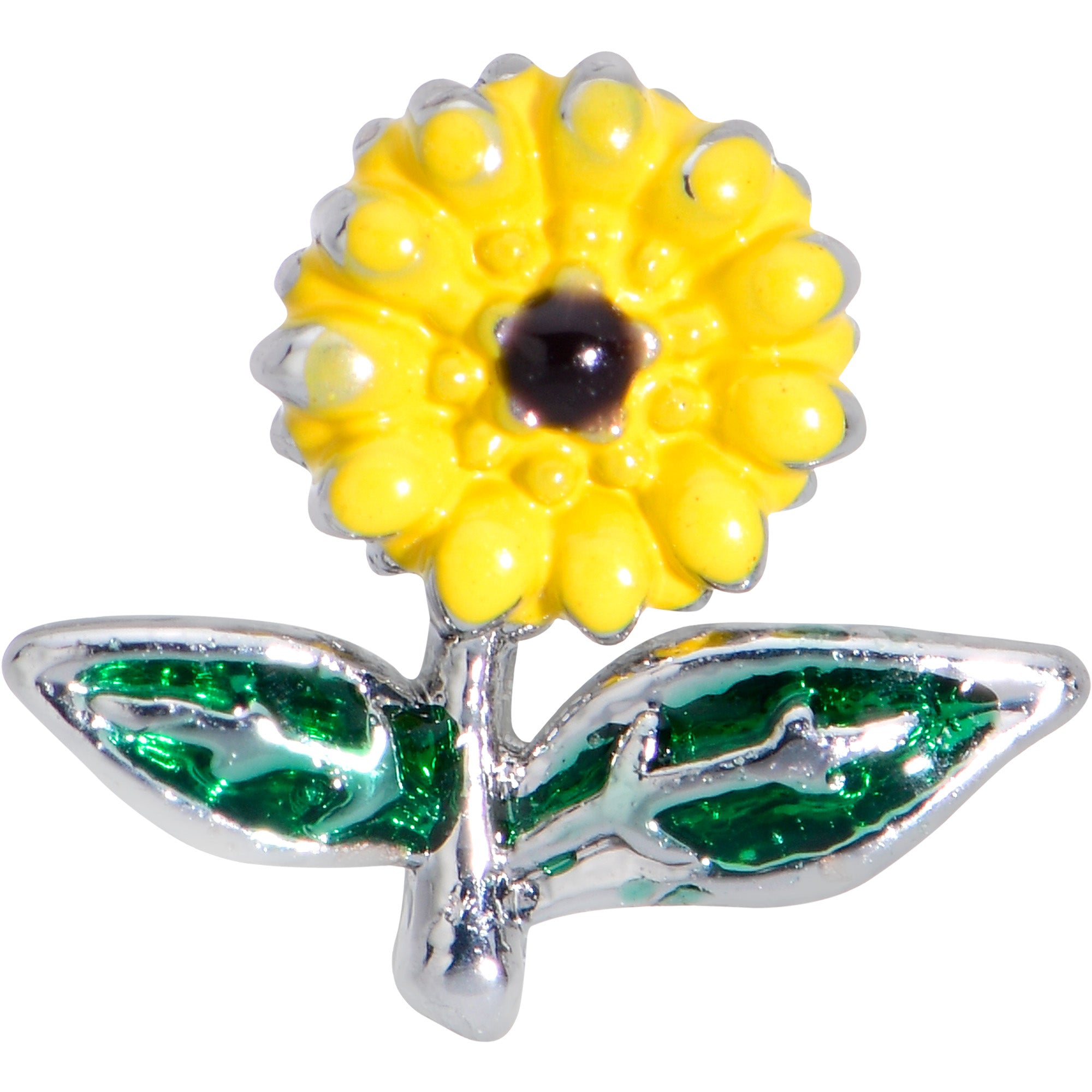 20G 1/4 Cheery Inlay Sunflower Nose Bone