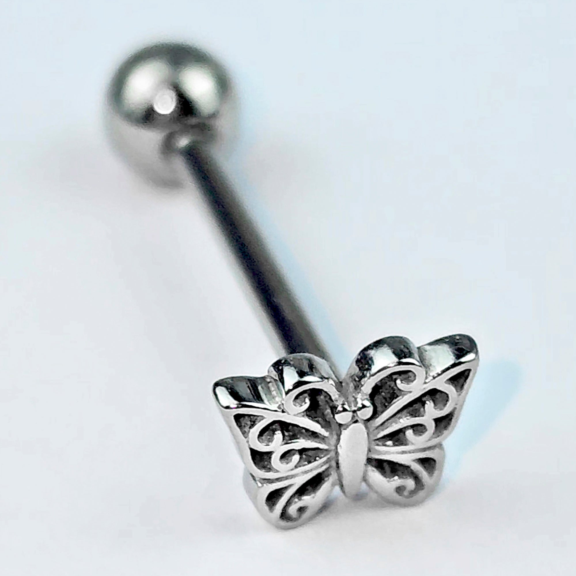 Filigree Beauty Butterfly Barbell Tongue Ring