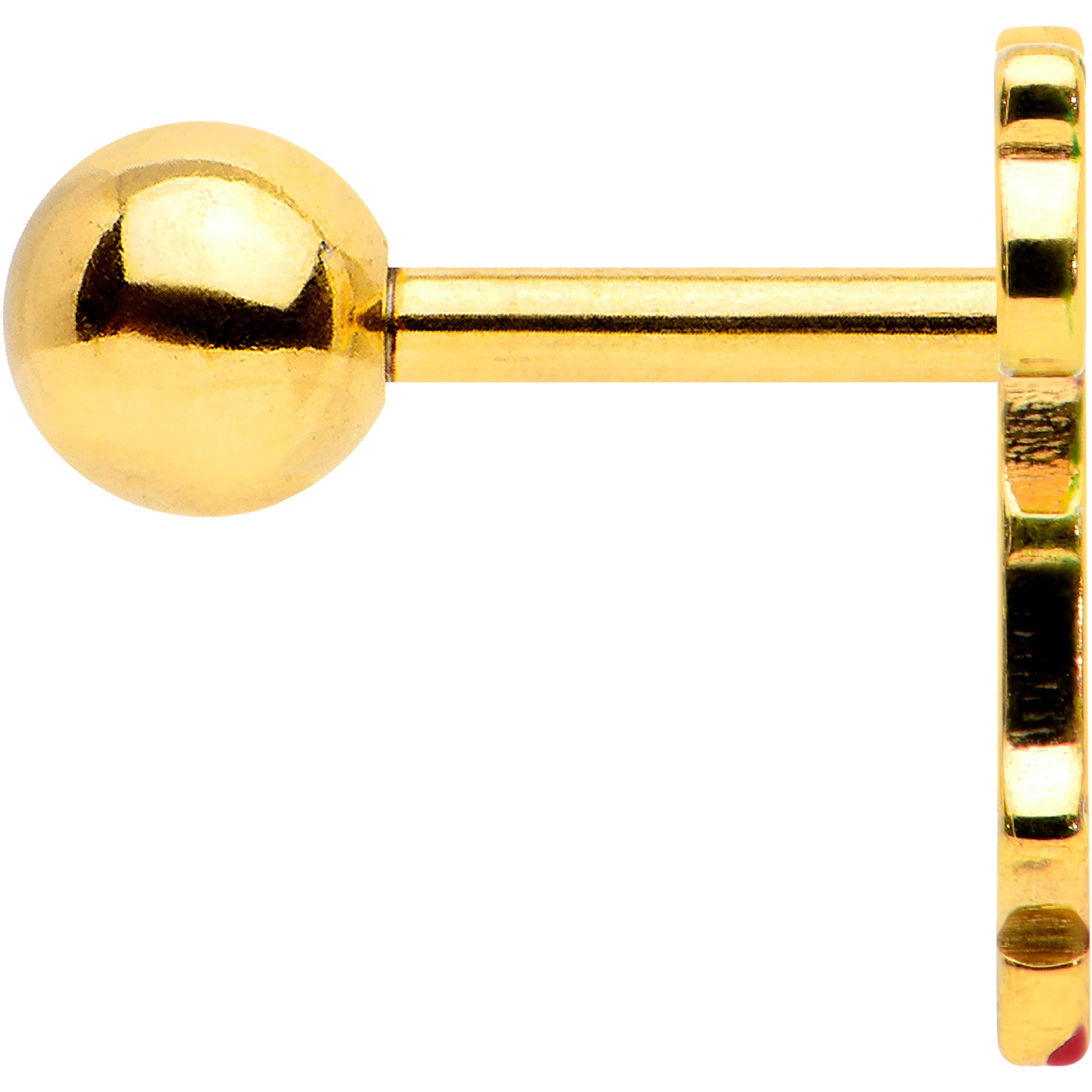 16G 1/4 Gold Tone Merry Christmas Santa Inlay Cartilage Earring