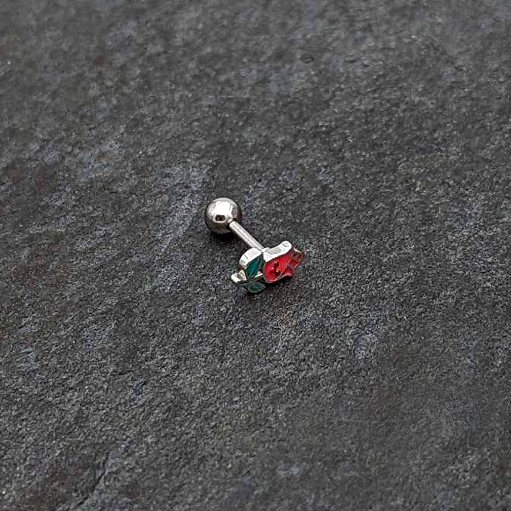 16G 1/4 Sweet Happy Rose Flower Cartilage Tragus Earring